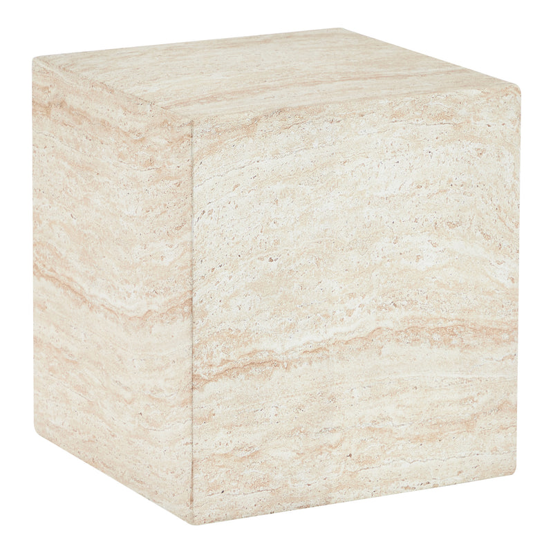 Pisa Square Travertine Look Side Table
