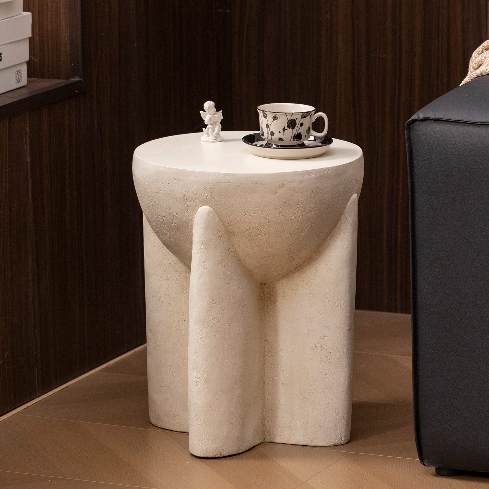 Naples Concrete Look Round Side Table