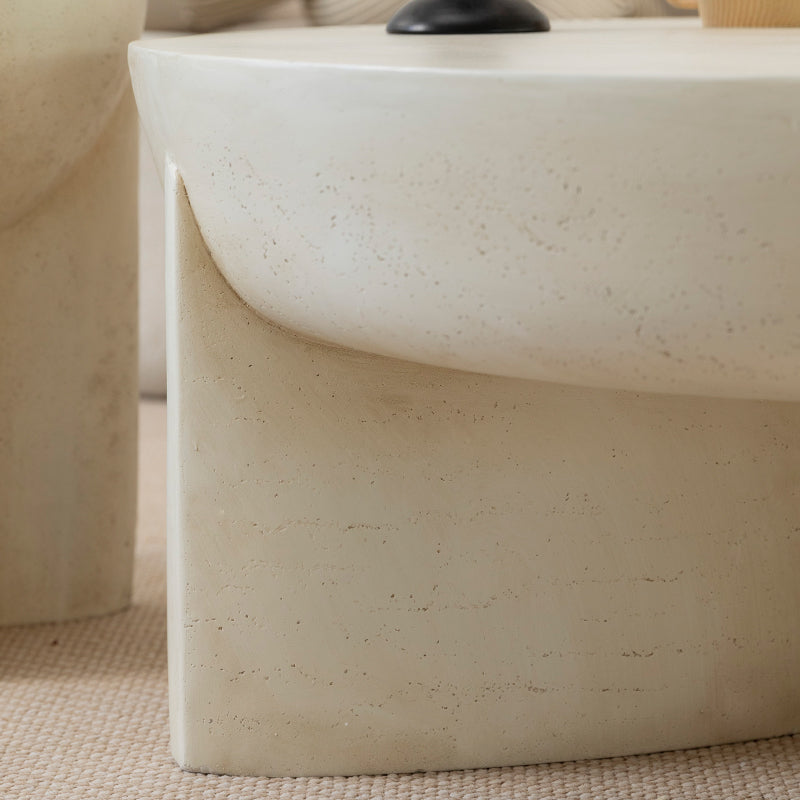 Naples Concrete Look Round Coffee Table