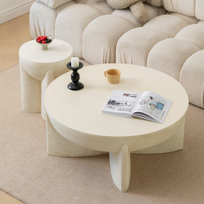 Naples Concrete Look Round Coffee Table