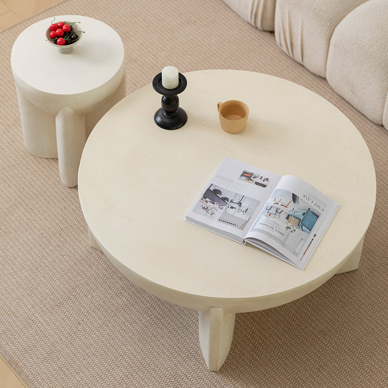 Naples Concrete Look Round Coffee Table