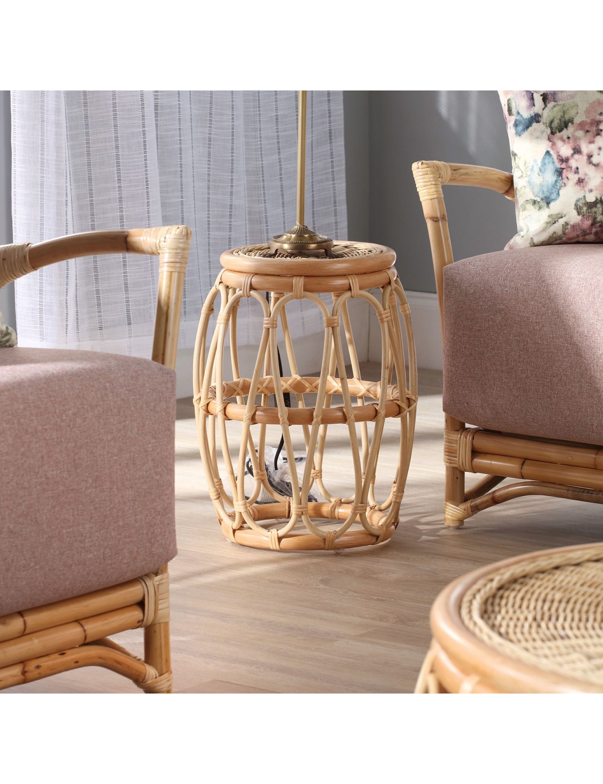 Natural Kyoto Rattan Lamp Table