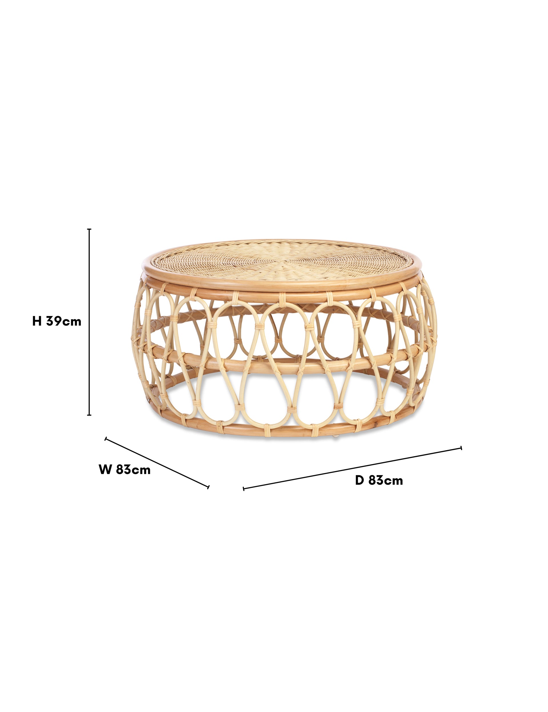 Natural Kyoto Rattan Coffee Table - Handmade Wicker