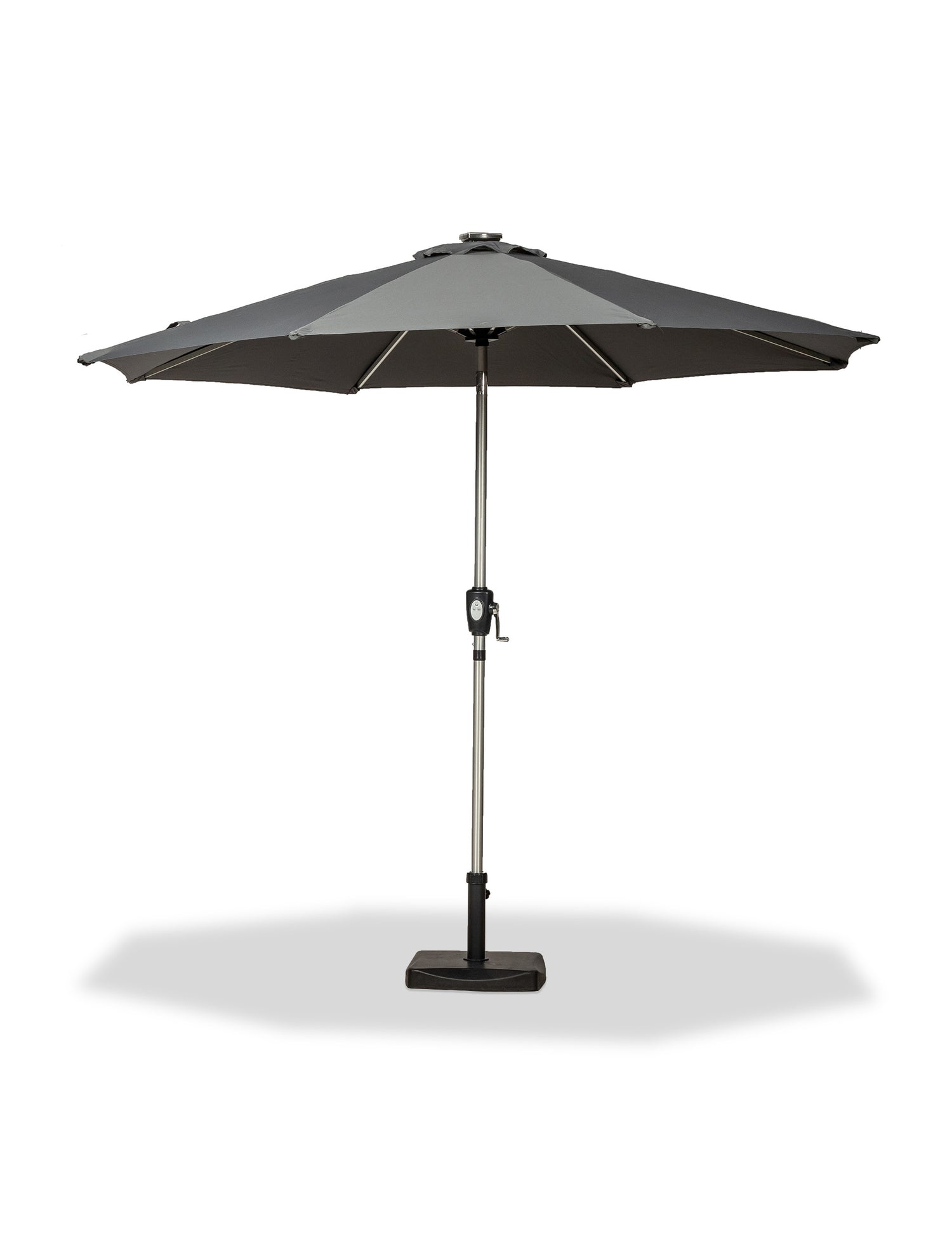 Crank and Tilt LED Strip Parasol - Grey
