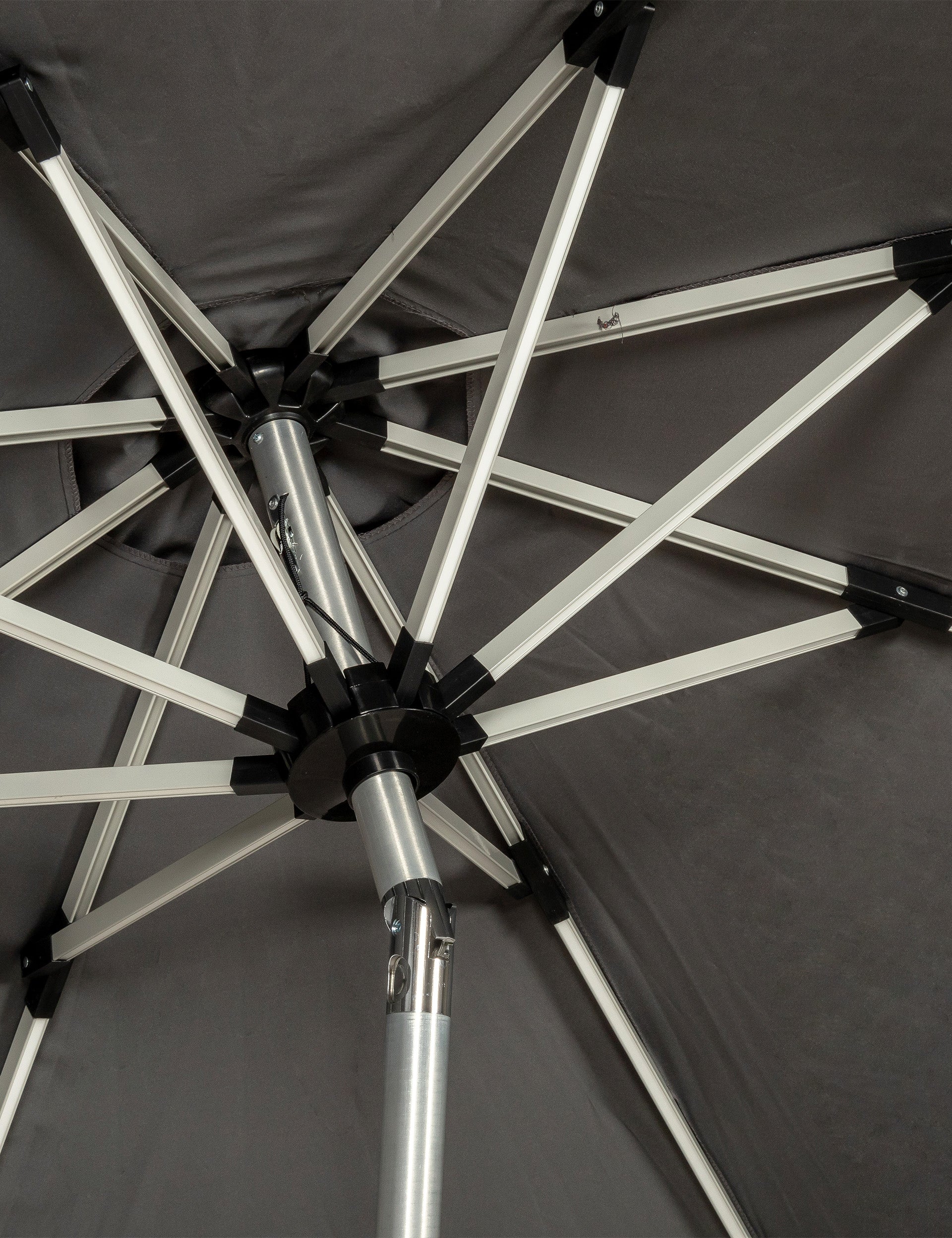Crank and Tilt LED Strip Parasol - Grey