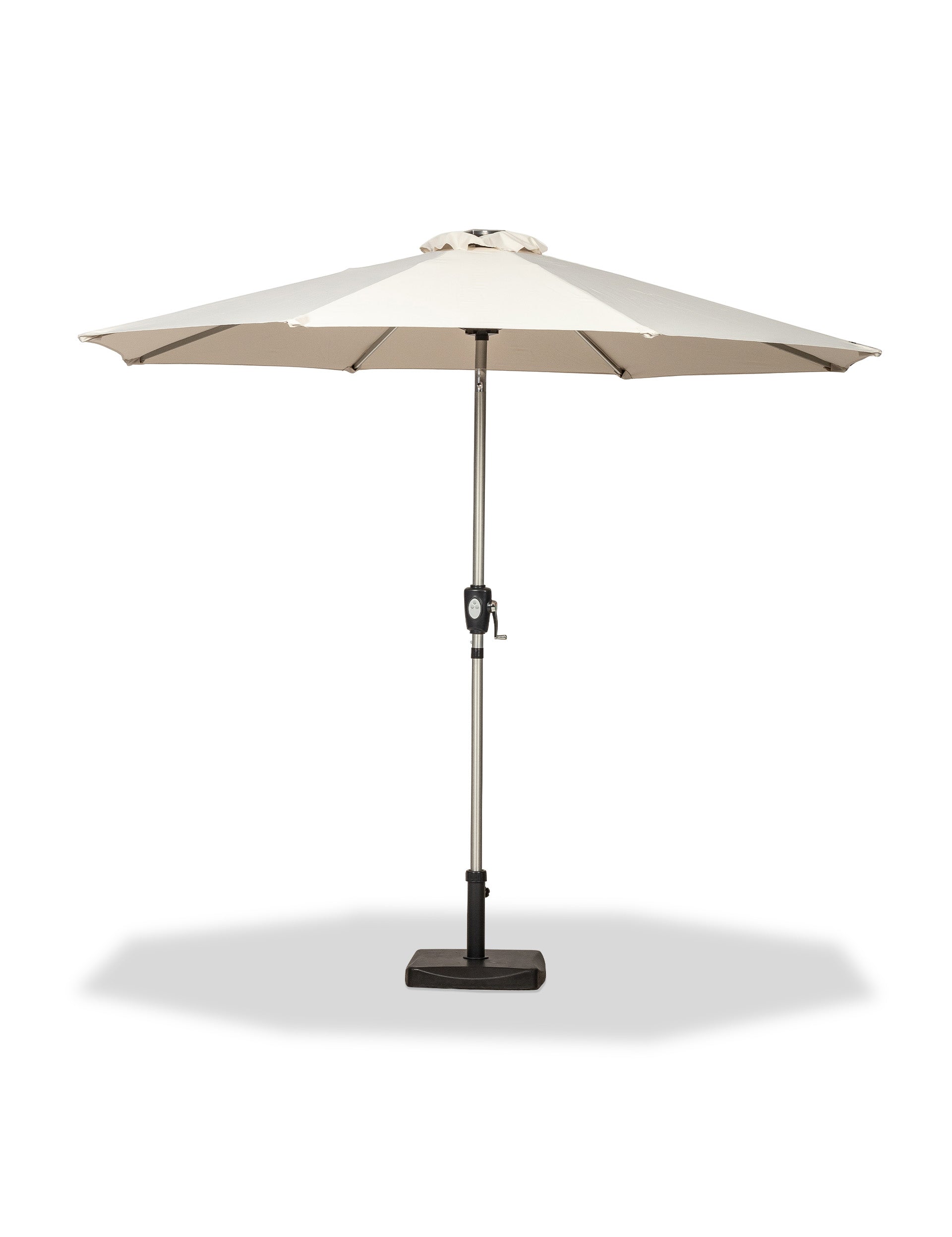 Crank and Tilt LED Strip Parasol - Ivory
