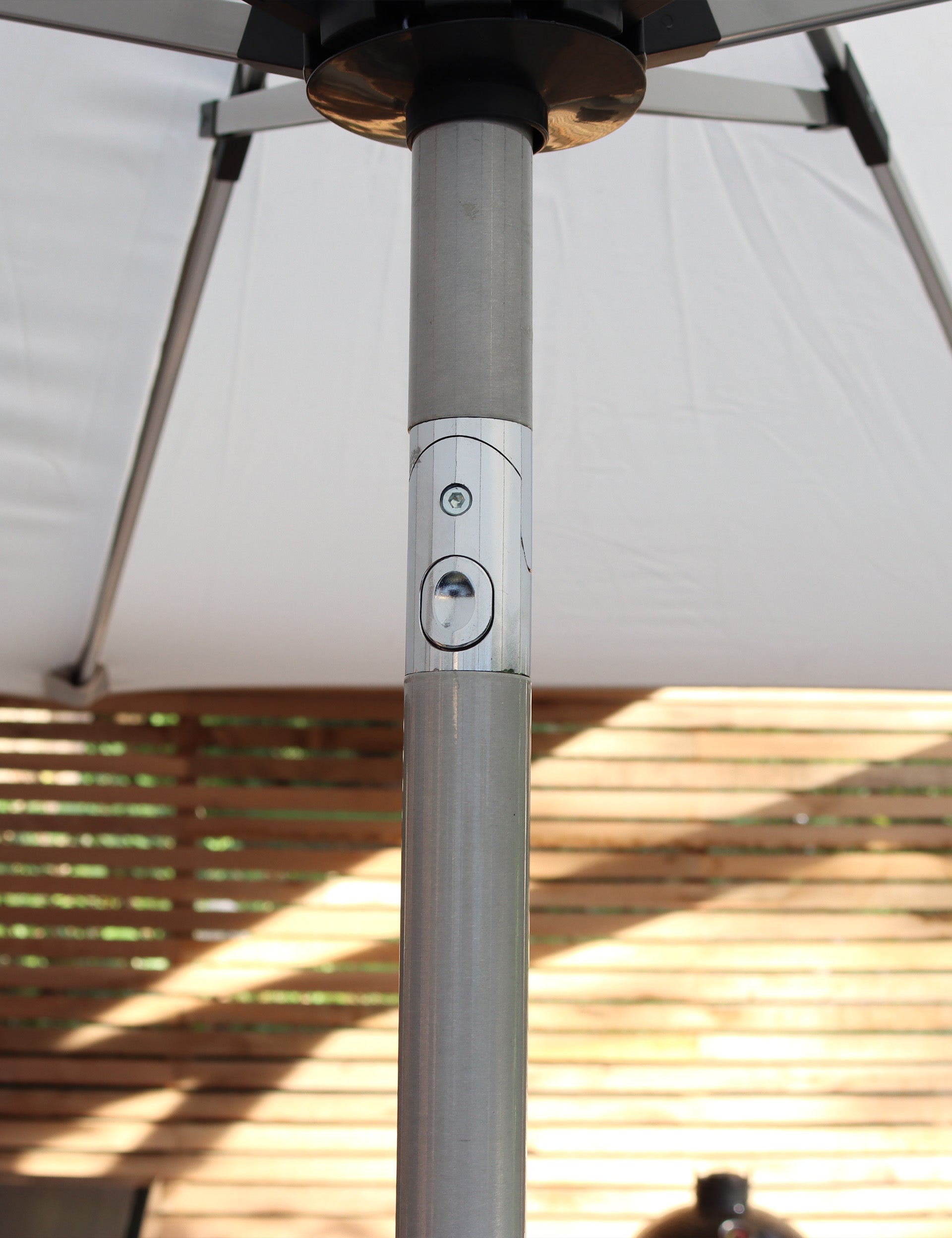Crank and Tilt LED Strip Parasol - Ivory