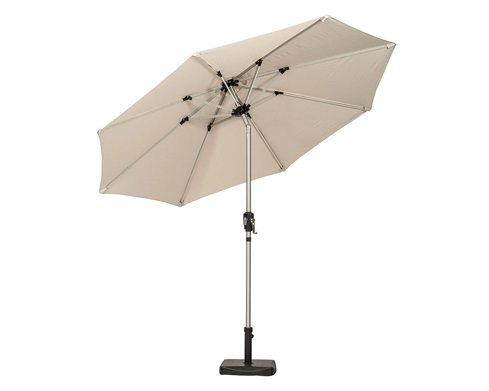 Crank and Tilt LED Strip Parasol - Ivory