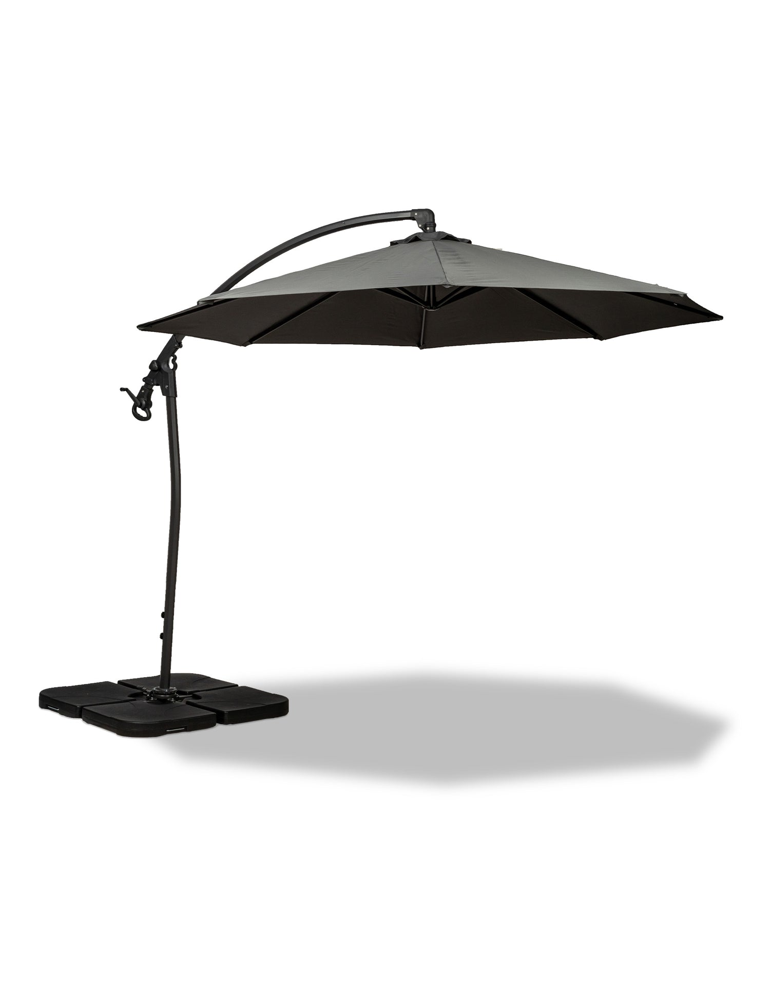 Deluxe Pedal 3M Operated Rotational Cantilever Parasol - Grey
