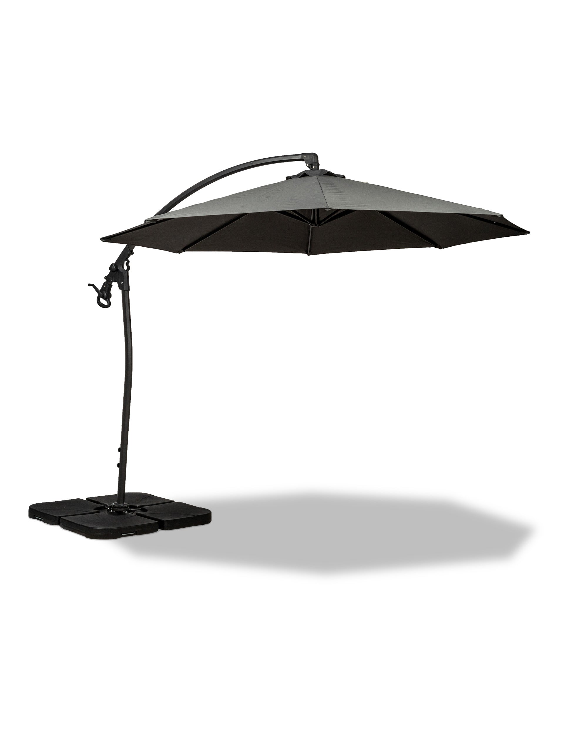 Deluxe Pedal 3M Operated Rotational Cantilever Parasol - Grey