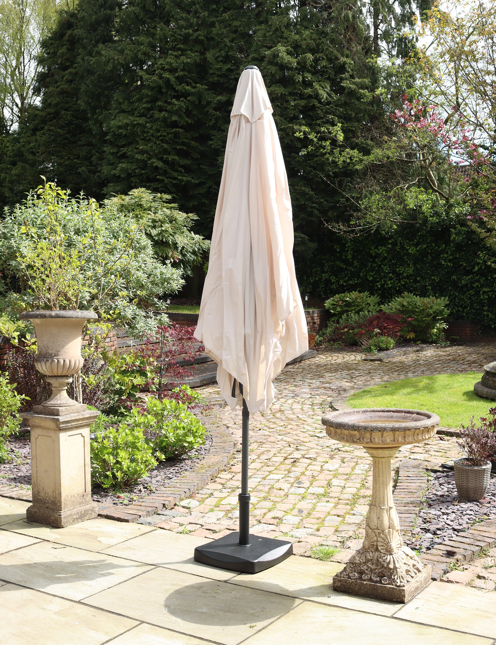 Crank and Tilt Rectangular Parasol - Ivory
