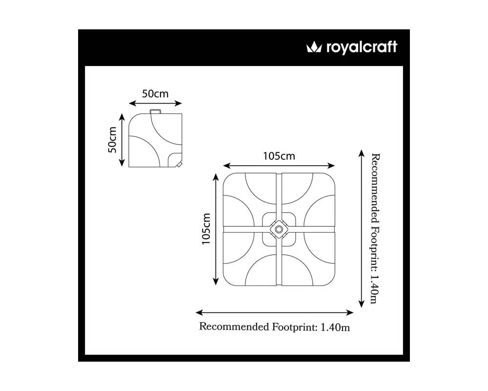 Water Fillable Base For Cross Base Cantilever Parasol