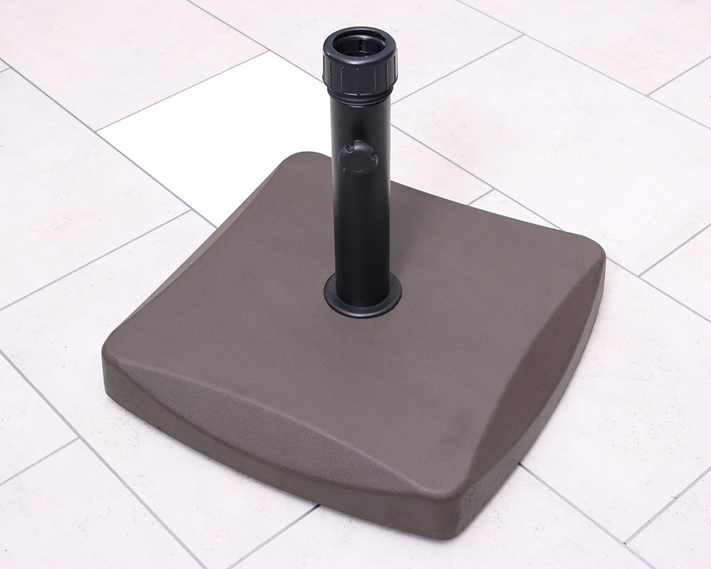 Polycrete Outdoor Parasol Base 25kg Square - Brown