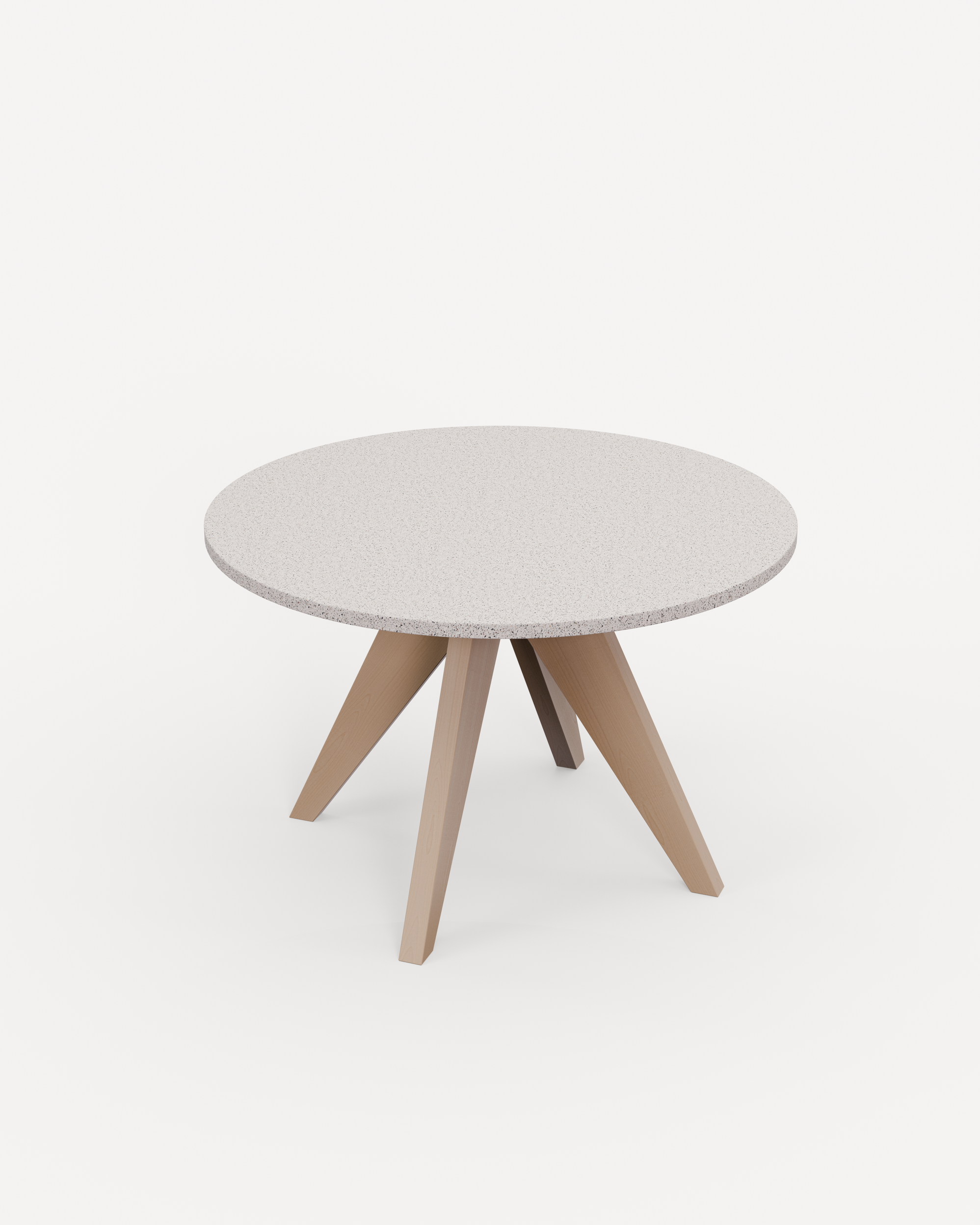 Astral 4 Seater Round Terrazzo Concrete Dining Set with Sol Dining Chairs