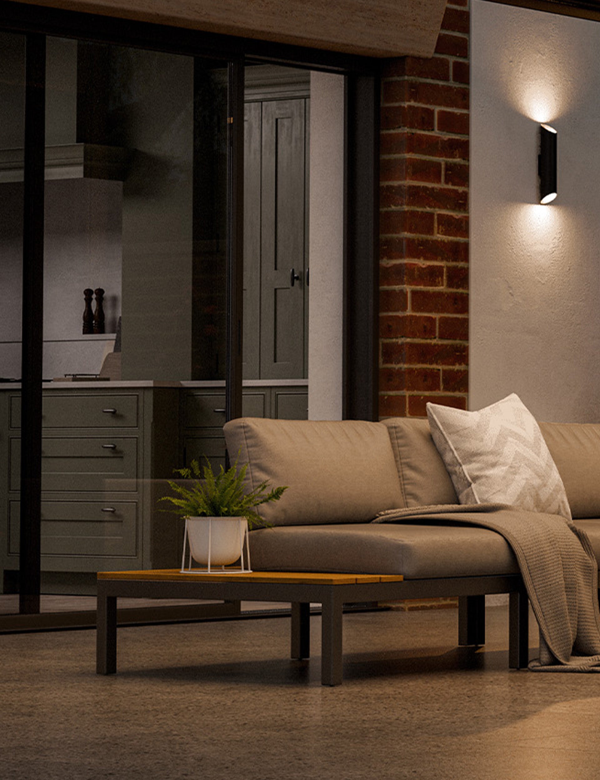 Aspen 5-seater lounge set, grey & teak