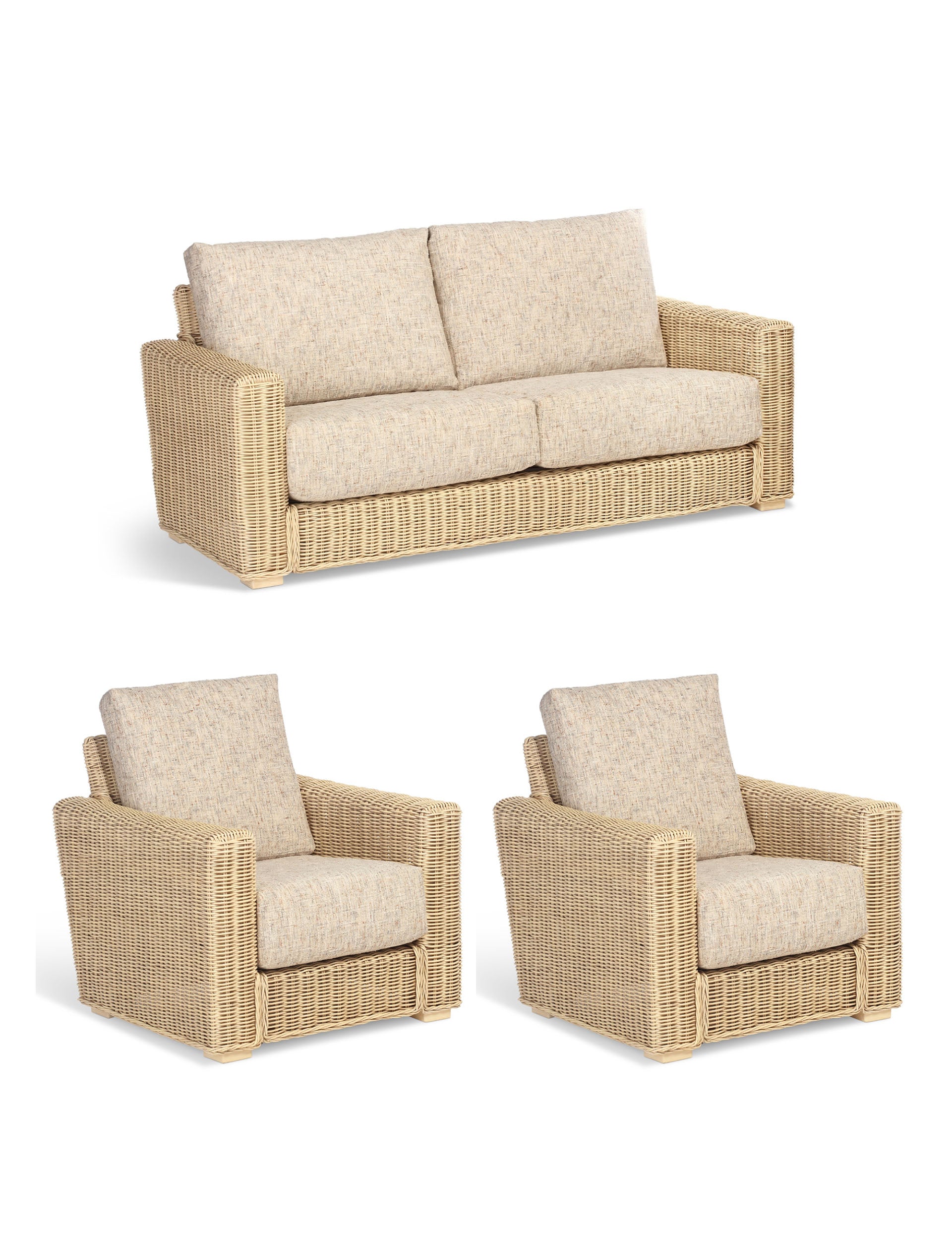 Santorini 3 Seater Conservatory 3 Piece Sofa Set - Modern Rattan