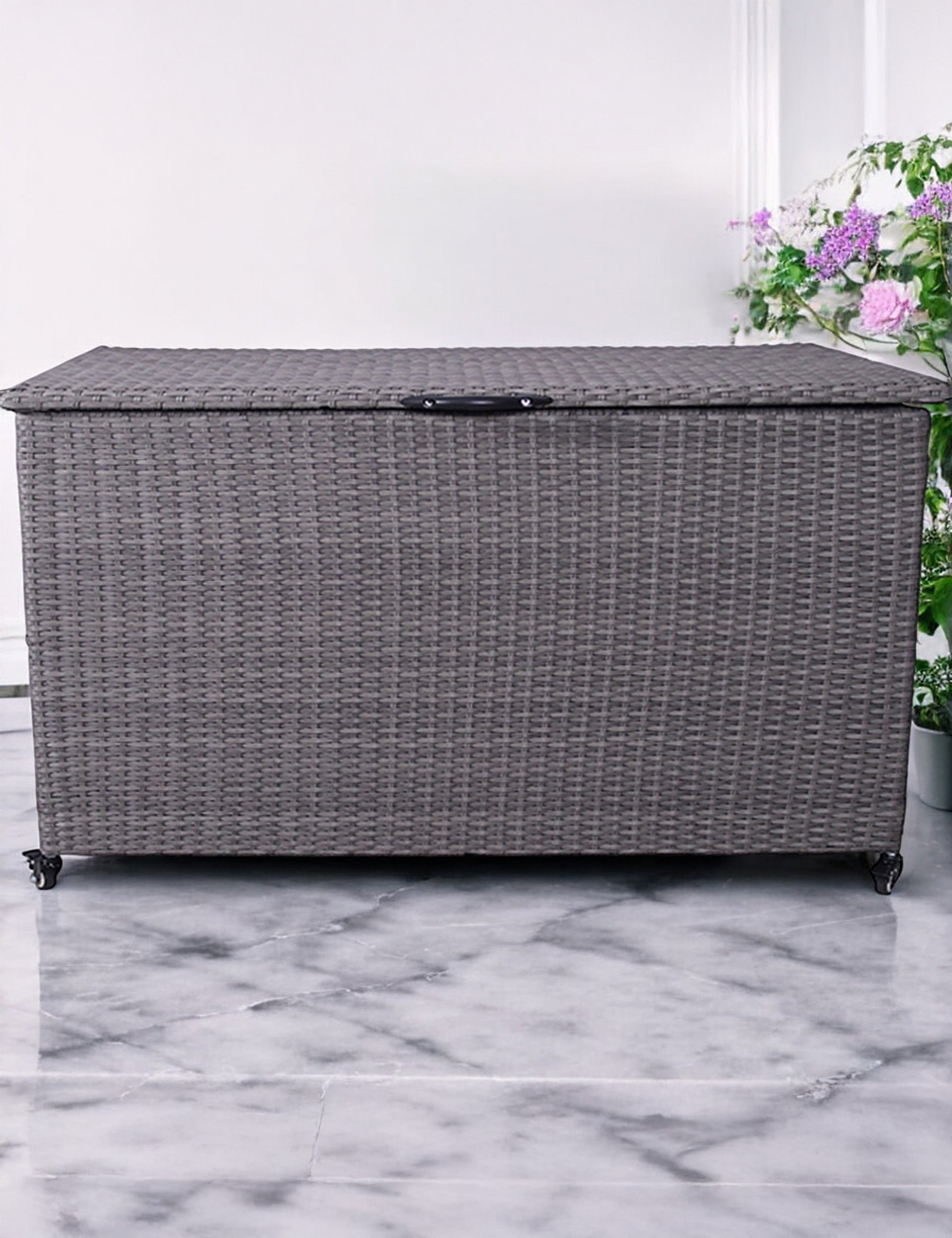 Charcoal Weave 645l KD Cushion Storage Box