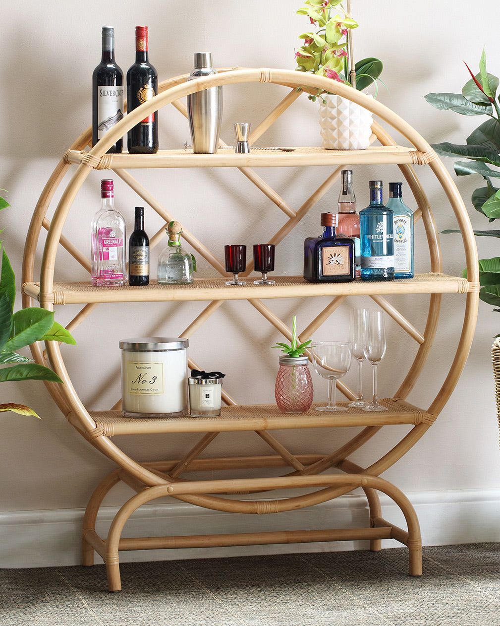Medium Verona Natural Rattan Etagere