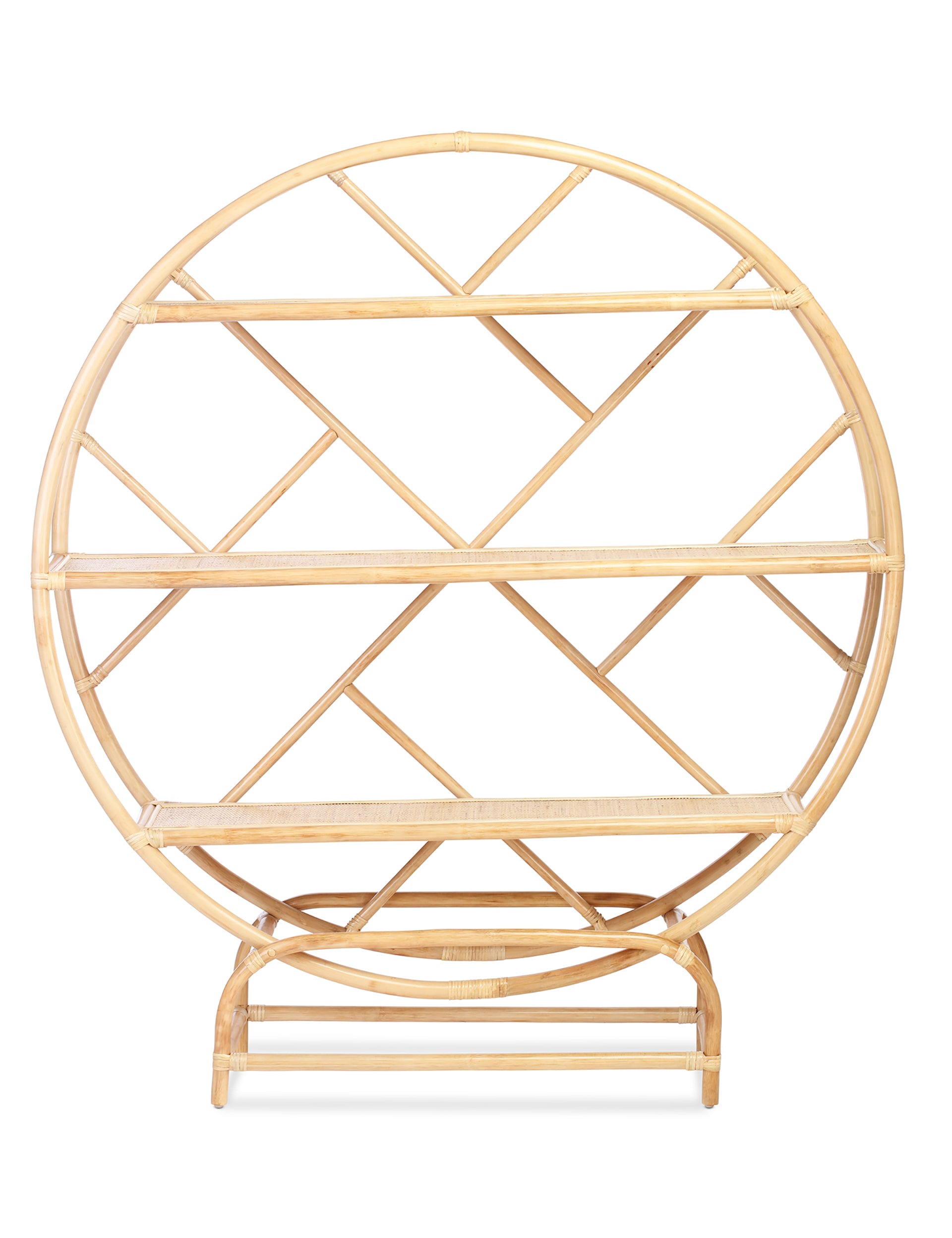 Large Verona Natural Rattan Etagere