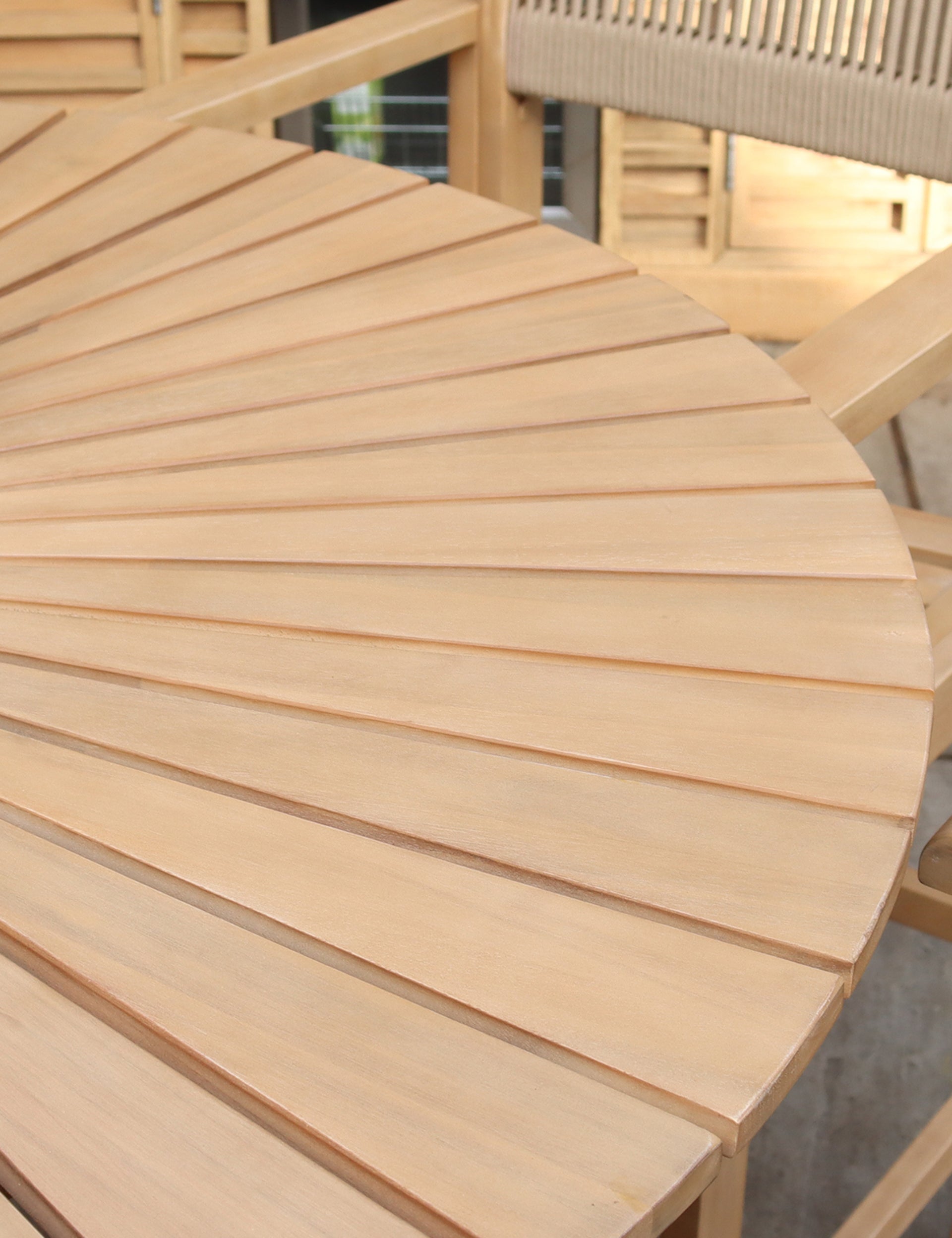 Roma 100cm Round Sunray High Bar Table with 4 Roma Rope Bar Stools