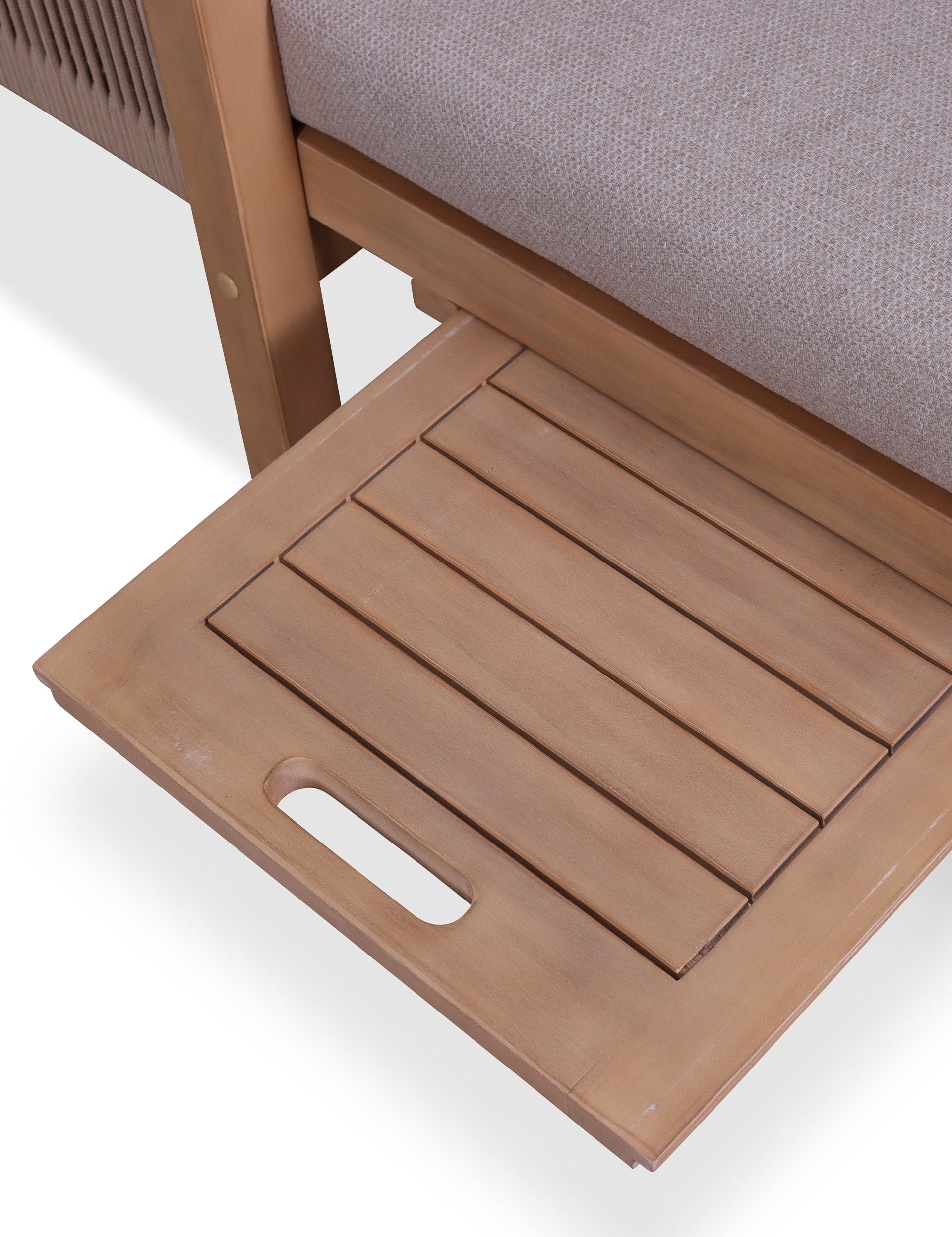Roma Rope Sun Lounger with Pull-out Side Table