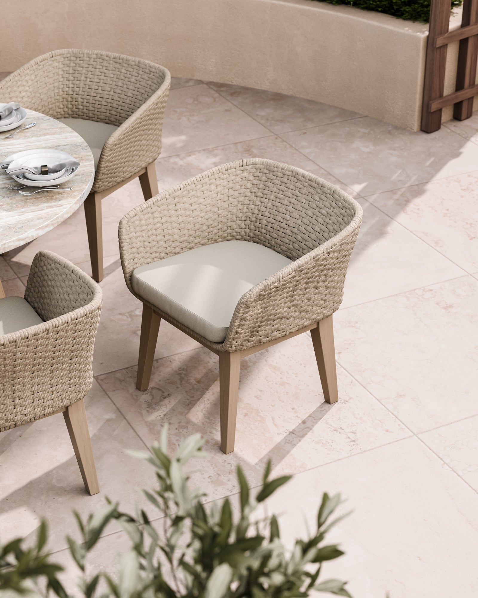Jupiter 6 Seater Round Conical Dining Set with Eden Dawn Dining Chairs