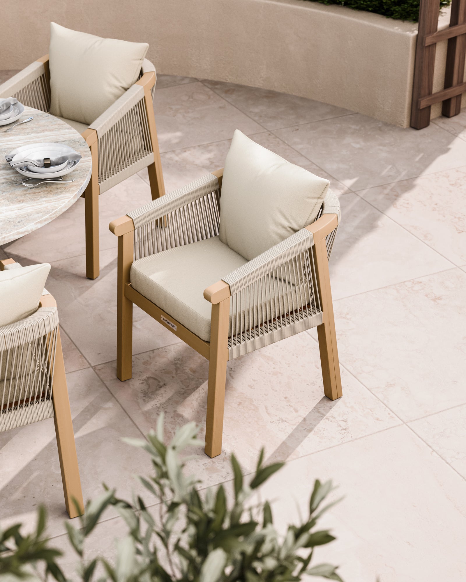 Jupiter 6 Seater Round Conical Dining Set with Roma Dining Chairs