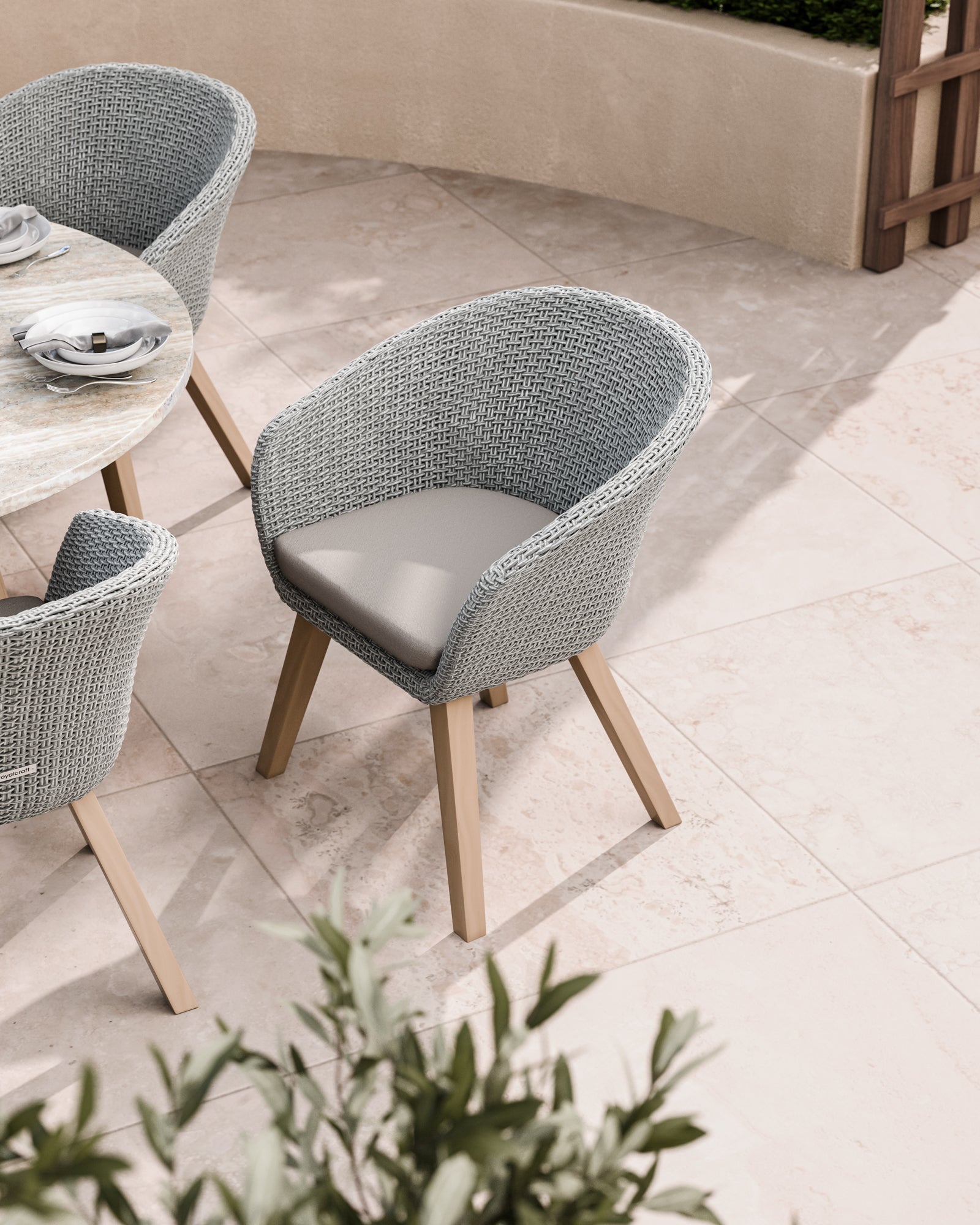 Jupiter 6 Seater Round Conical Dining Set with Sol Dining Chairs