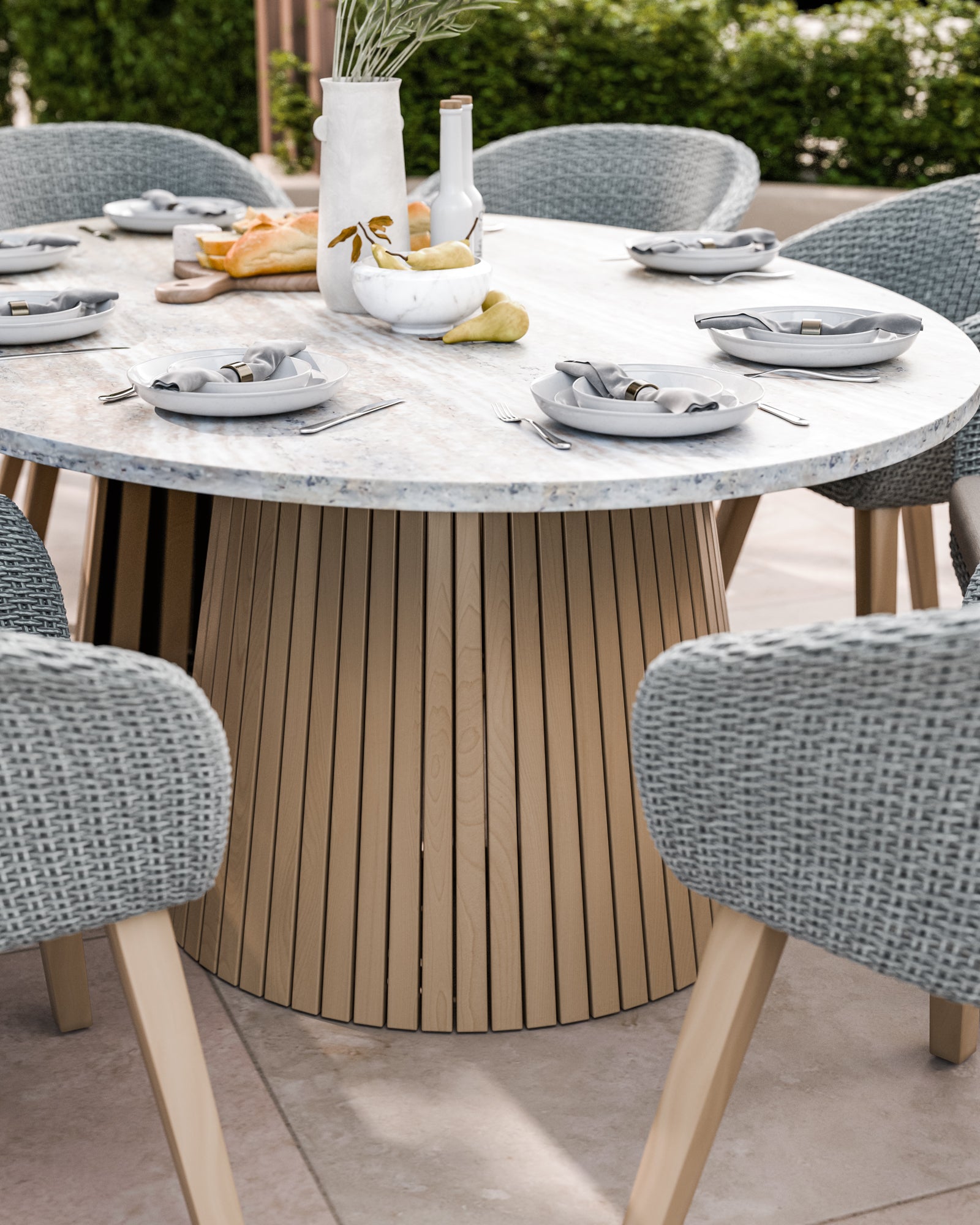 Jupiter 8 Seater Ellipse D Conical Dining Set with Sol Dining Chairs