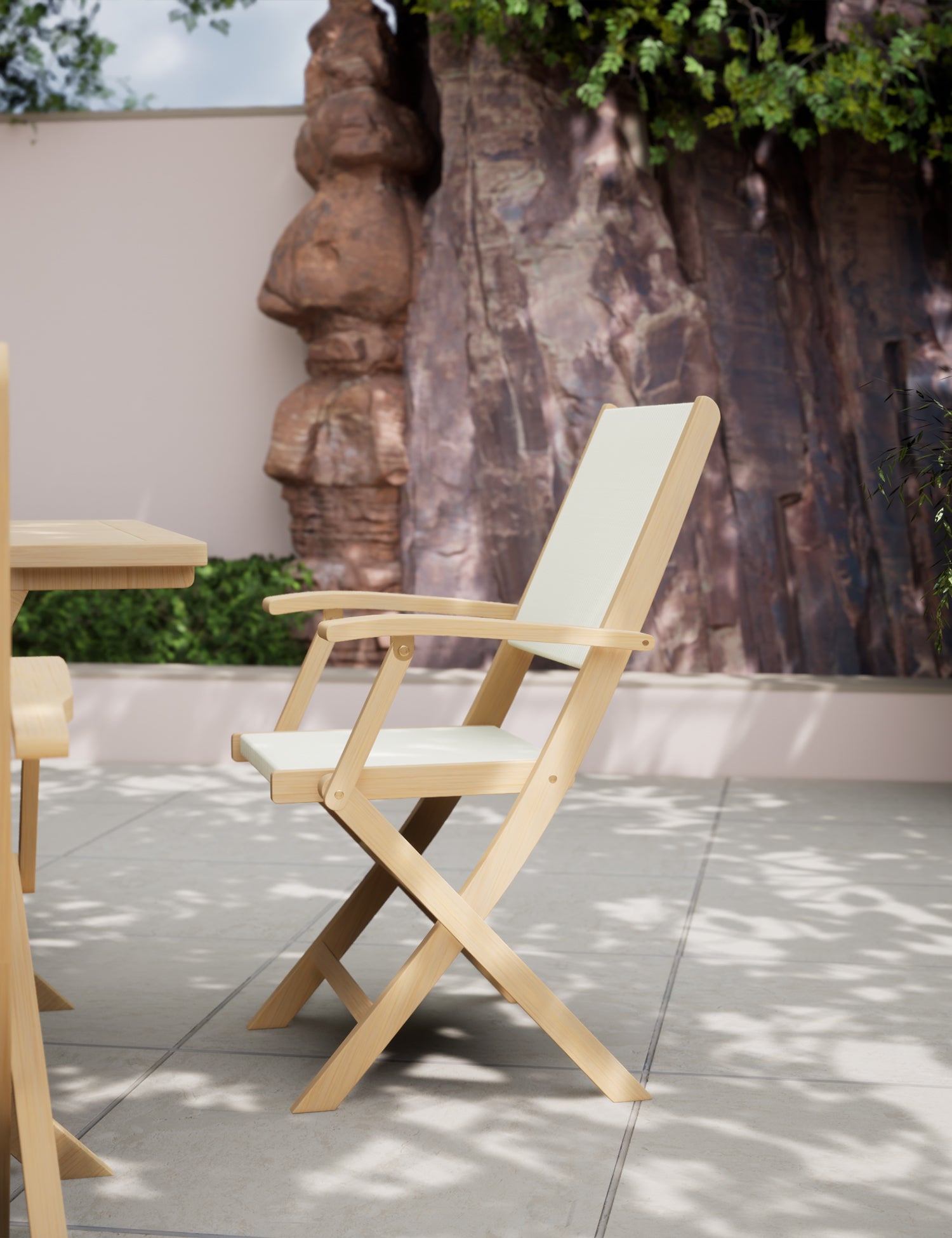 London 4 Seater Square Folding Set with London Rope Folding Armchairs