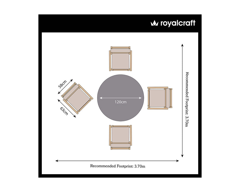 Luna 4 Seater Round Concrete Dining Set with Roma Rope Stacking Chairs