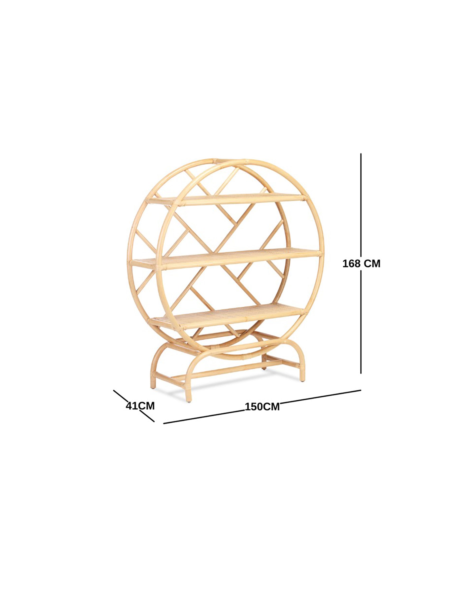 Large Verona Natural Rattan Etagere