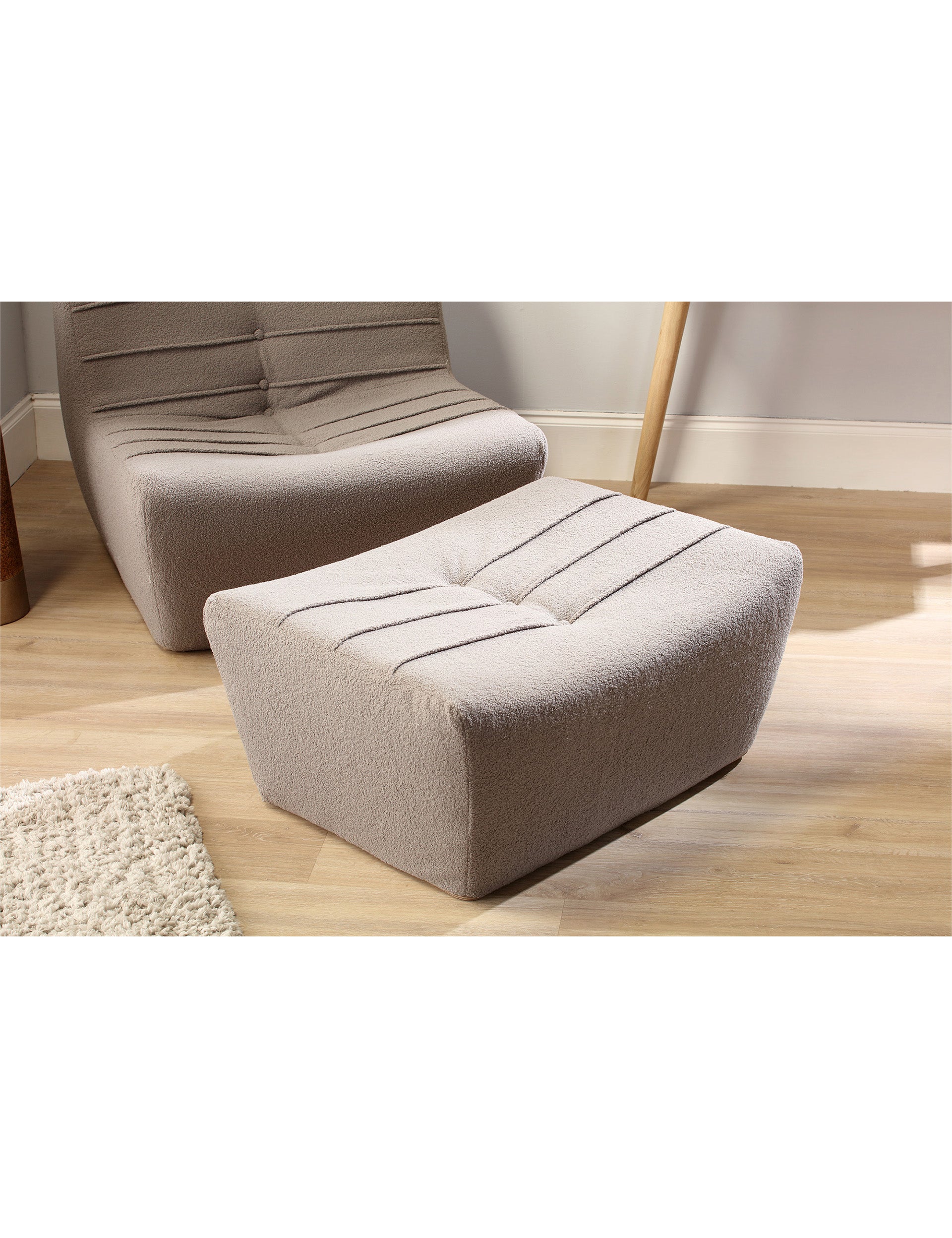 Arlo Shadow Grey UK Boucle Footstool