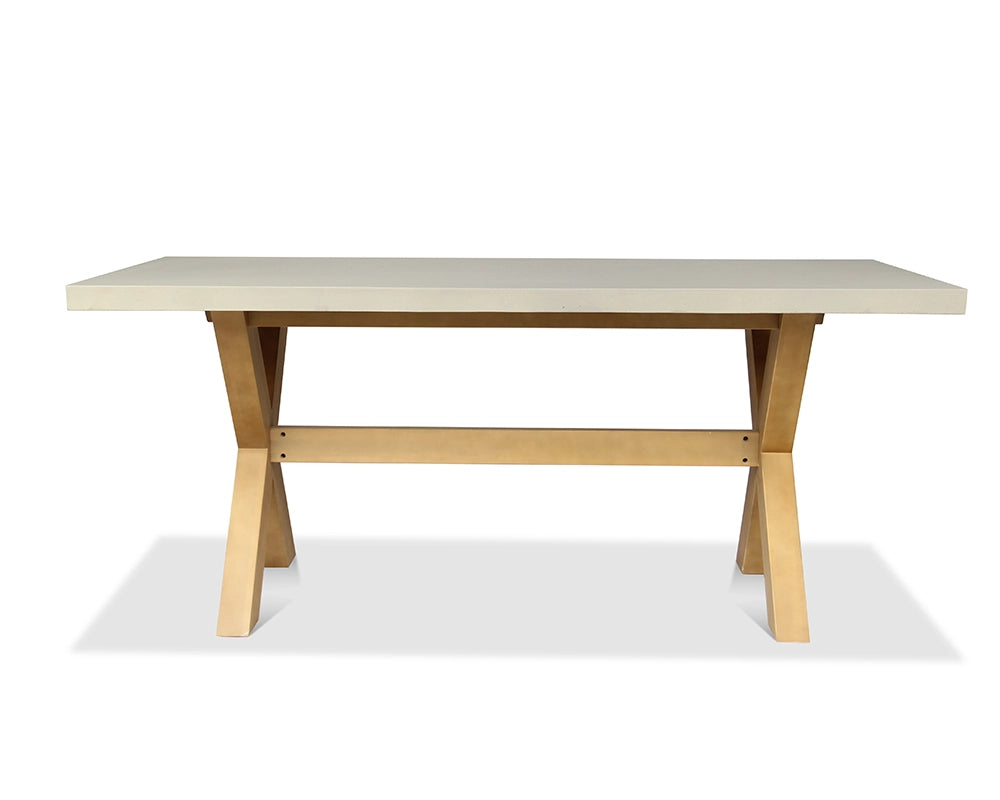 Luna 8 Seater Rectangular Concrete Dining Table and Bench Set