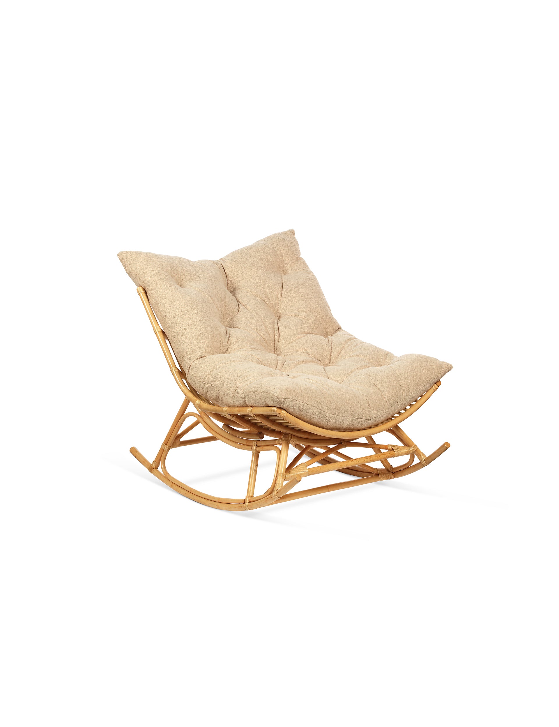 York Rattan Papasan Rocking Chair - Square Shape Cushion