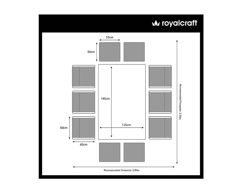 Paris 10 Seater Cube Dining Set