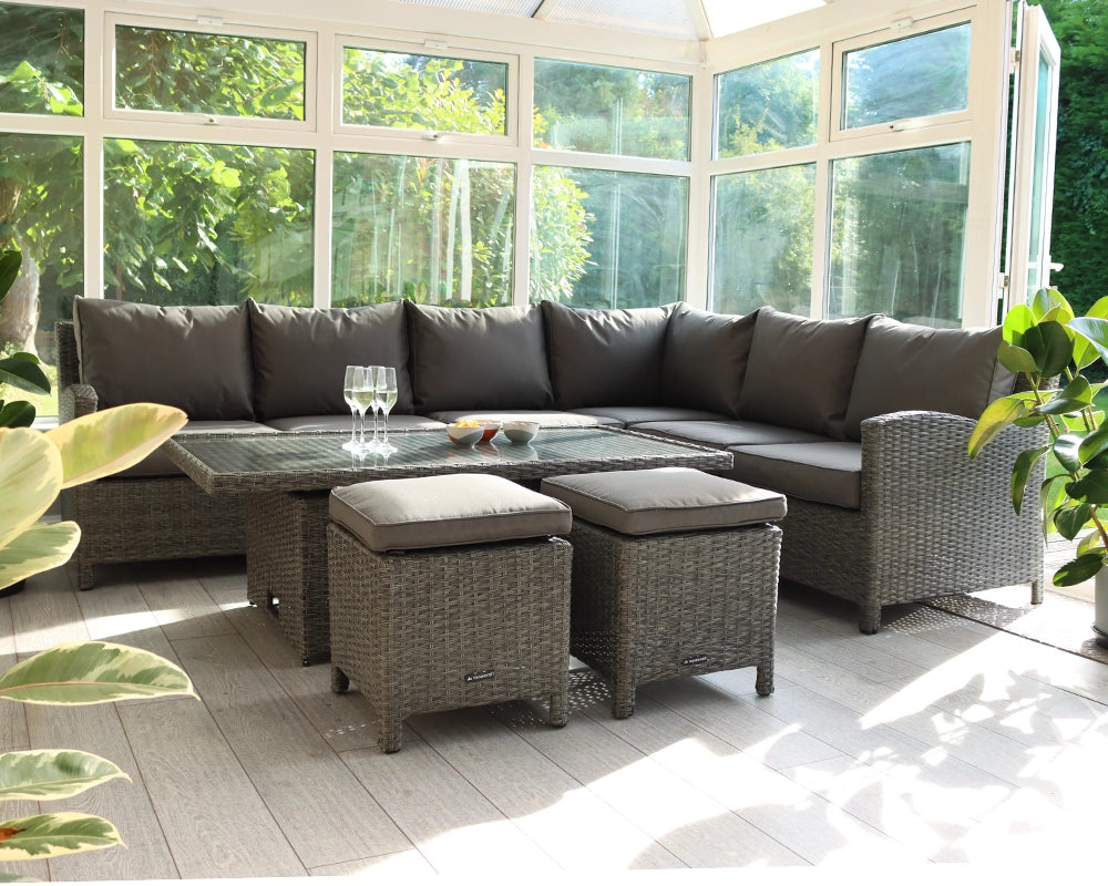 Paris 8 Seater Deluxe Modular Corner Dining & Lounging Set