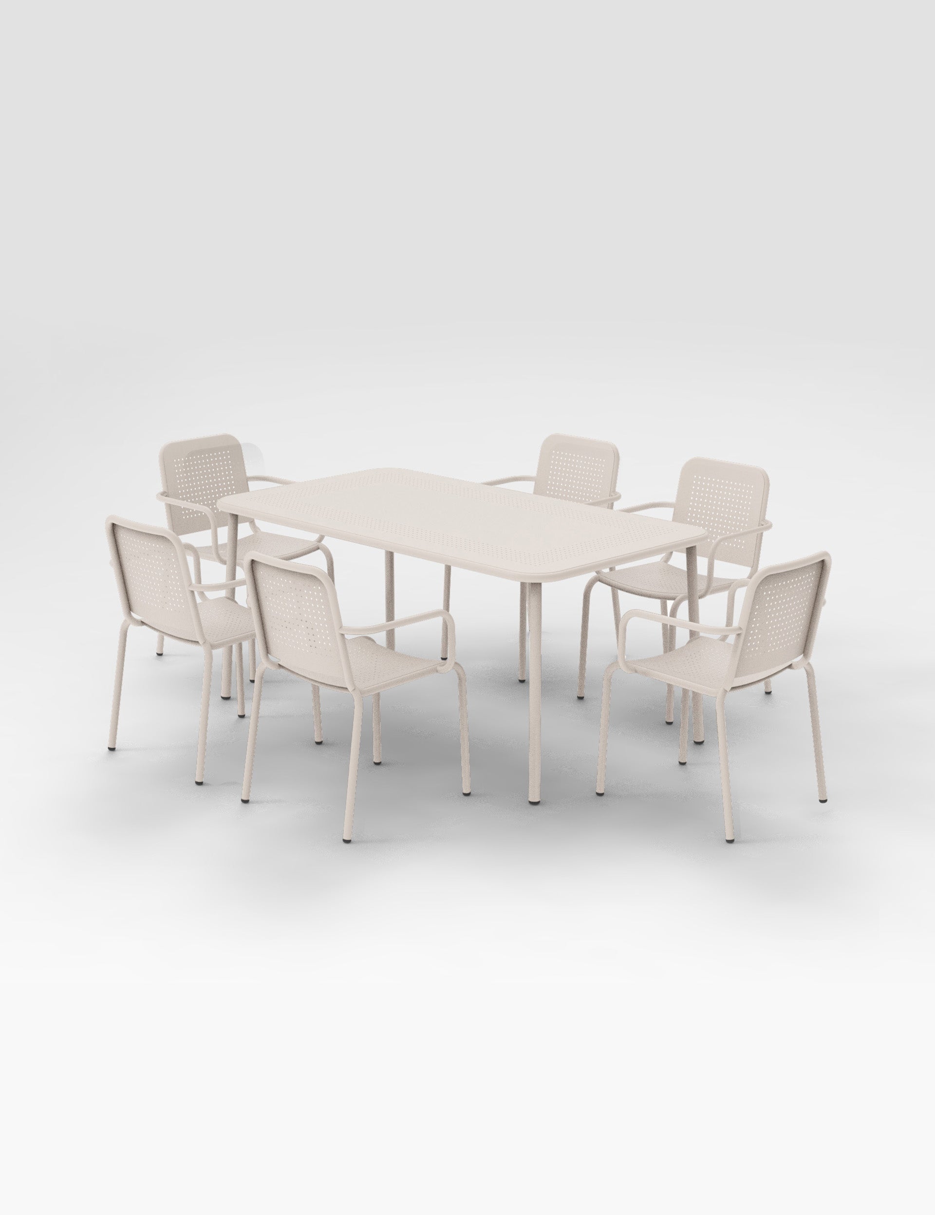 Porto 6 Seater Rectangular Dining Set in Champagne