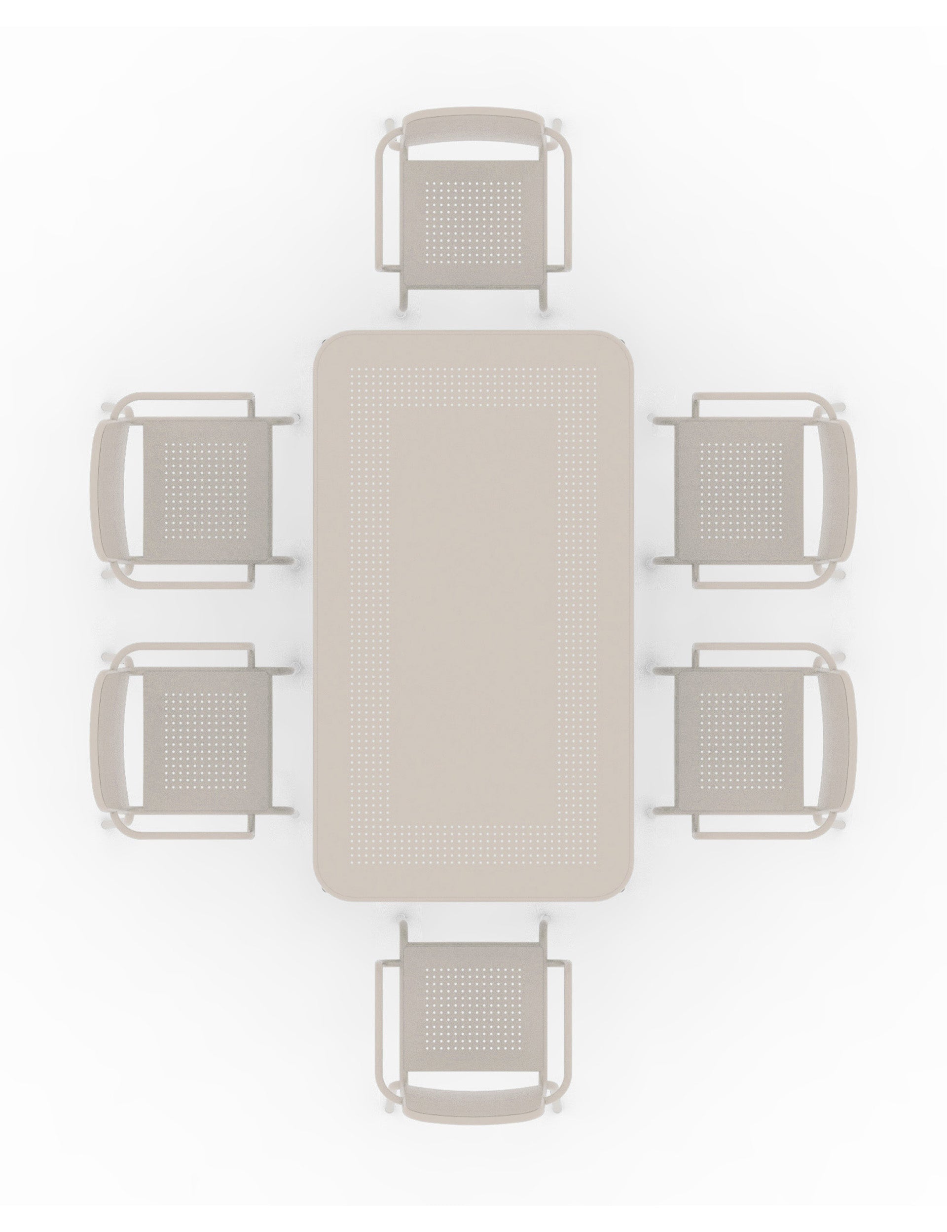 Porto 6 Seater Rectangular Dining Set in Champagne