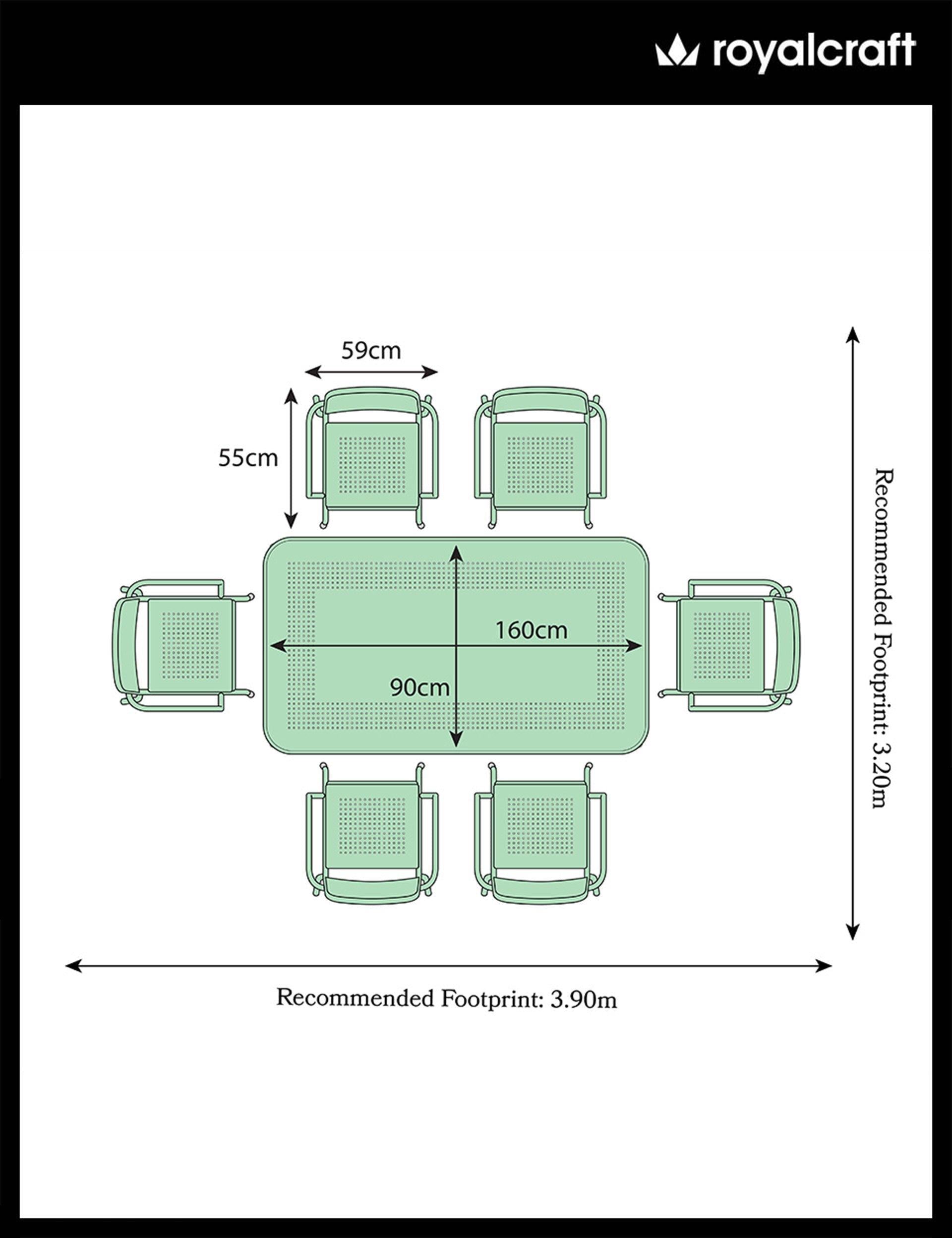 Porto 6 Seater Rectangular Dining Set in Olive