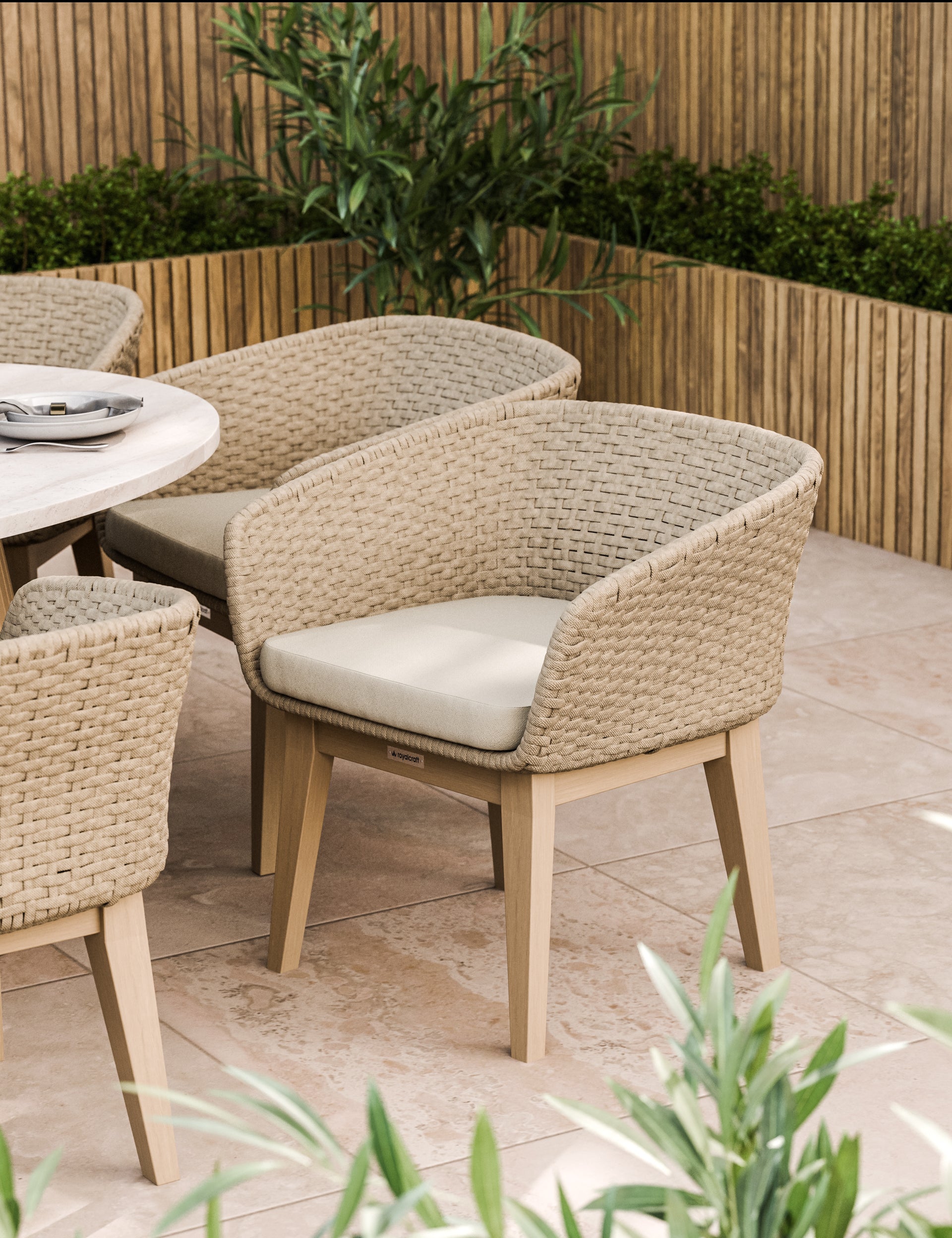 Saturn 8 Seater Ellipse D Conical Dining Set with Eden Dawn Dining Chairs