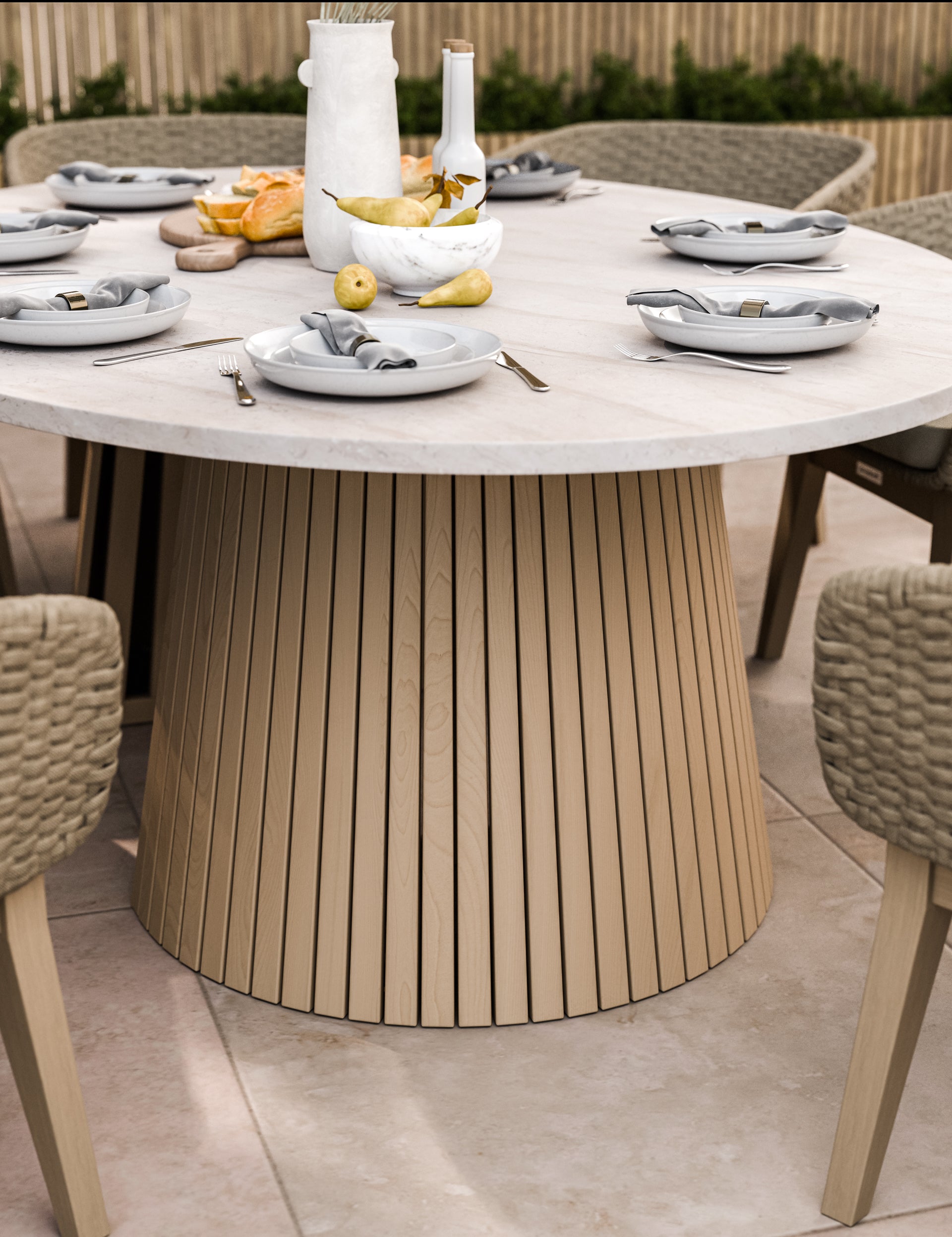 Saturn 8 Seater Ellipse D Conical Dining Set with Eden Dawn Dining Chairs