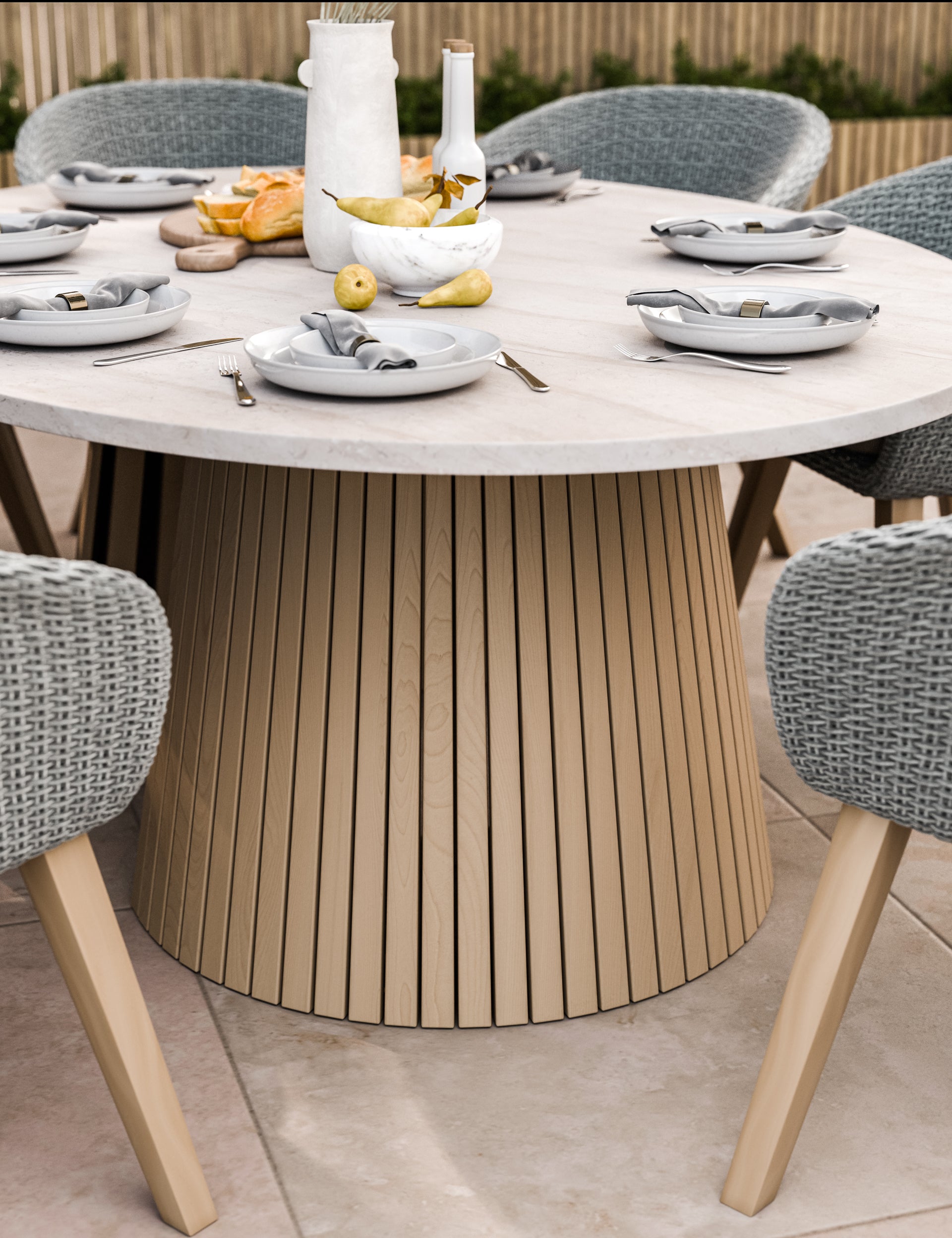 Saturn 8 Seater Ellipse D Conical Dining Set with Sol Dining Chairs