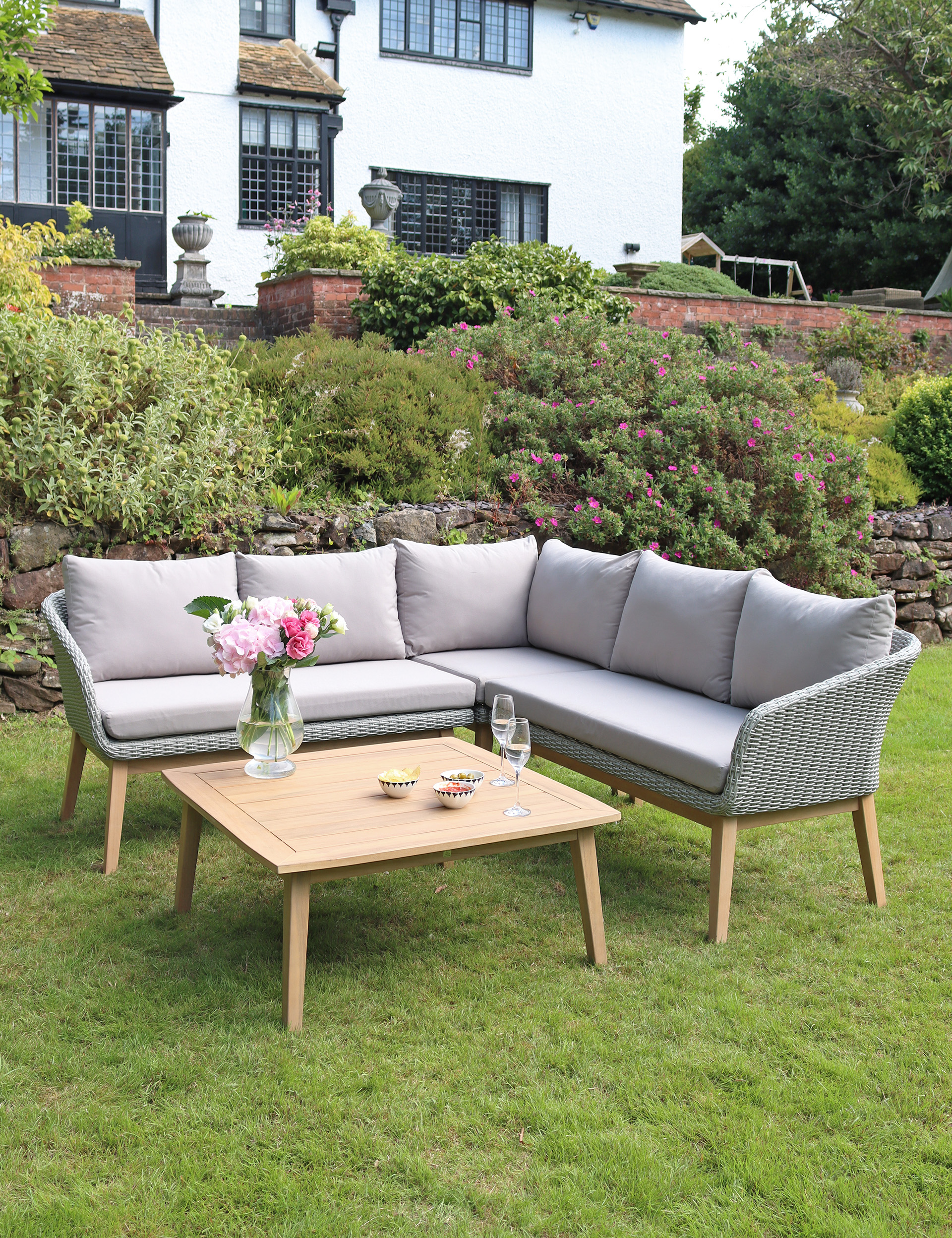 Sol 5 Seater Corner Lounge Set with Square Coffee Table