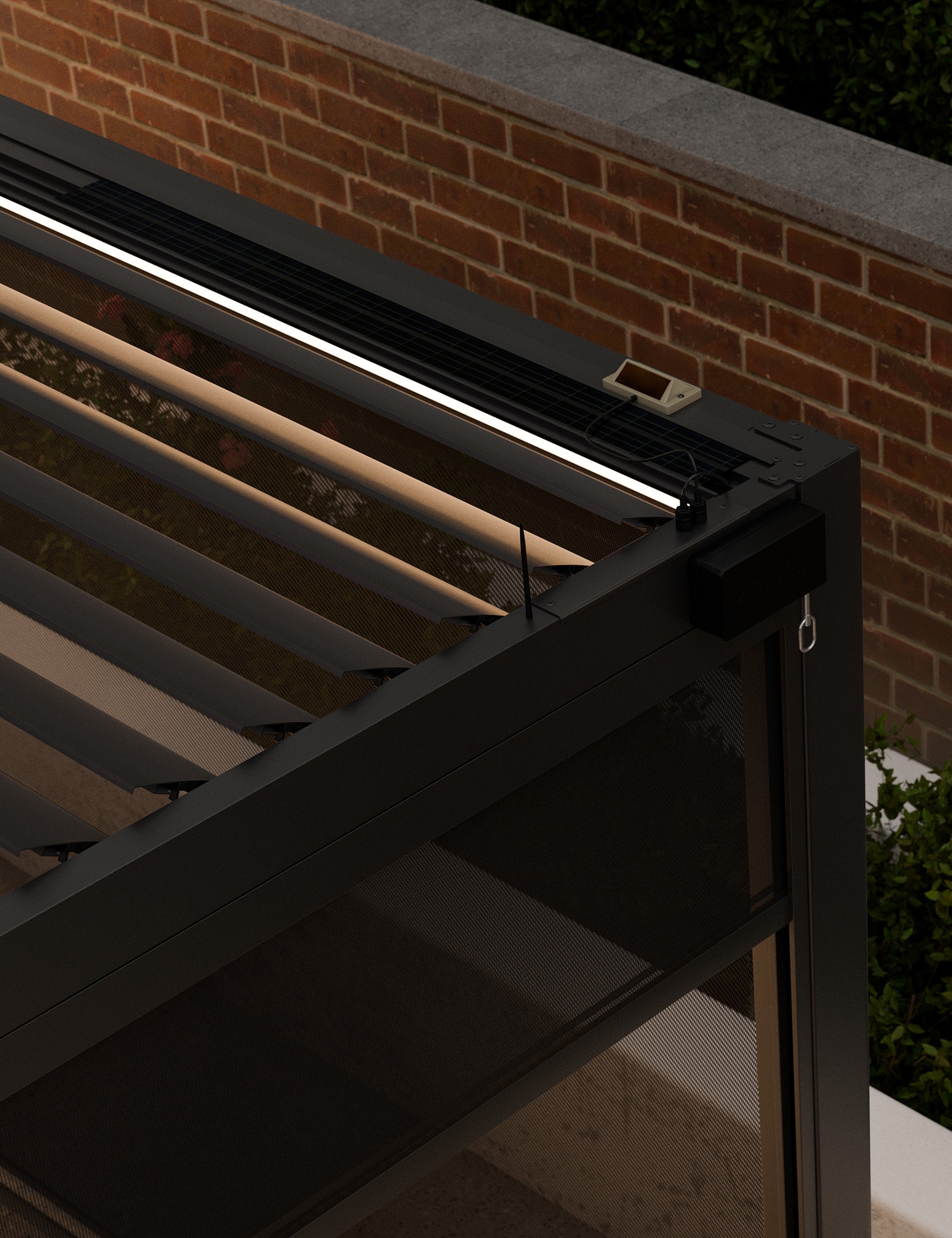 Sparta Solar Pergola With Manual Side Blinds 4x3m