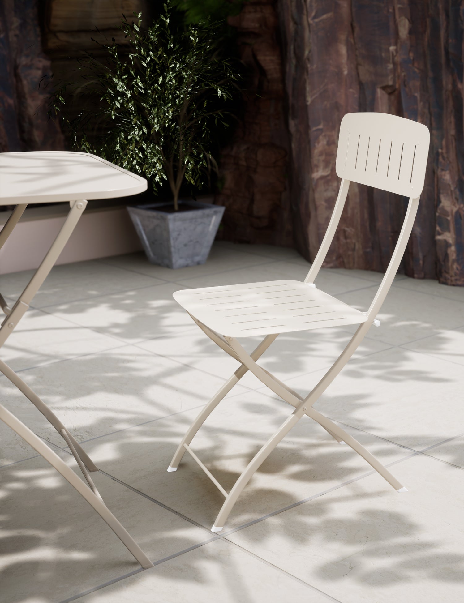 Venice 2 Seater Folding Bistro Set in Champagne