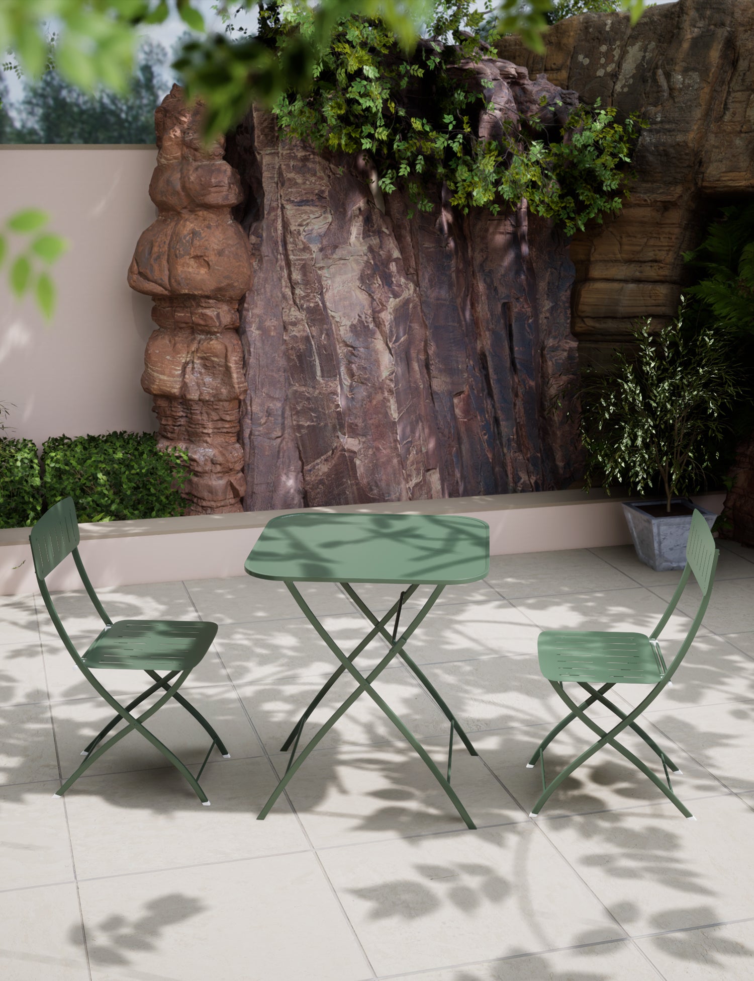 Venice 2 Seater Folding Bistro Set in Olive