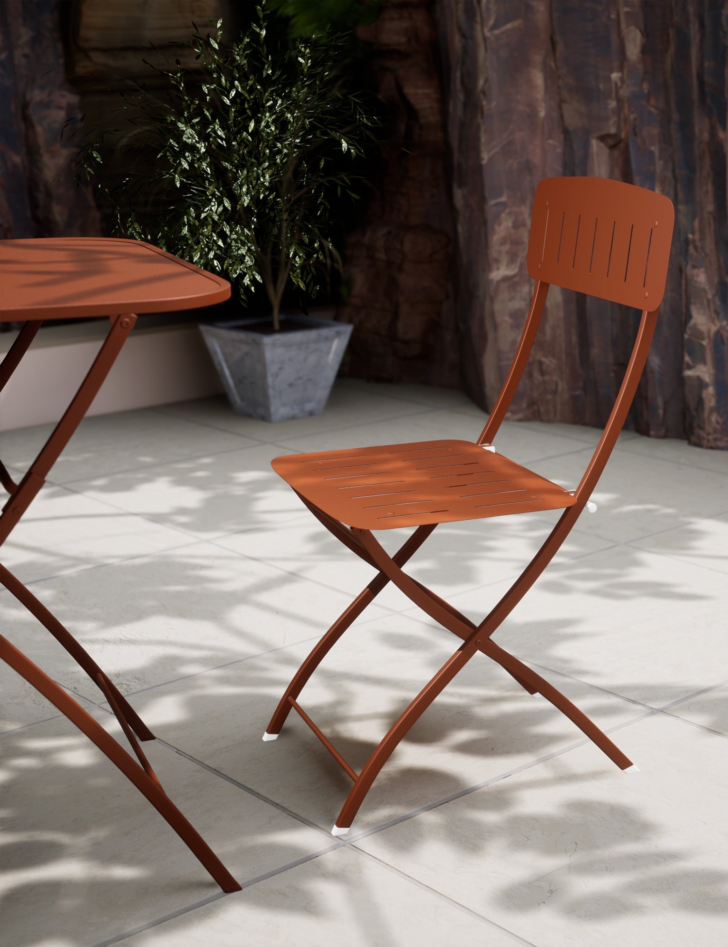 Venice 2 Seater Folding Bistro Set in Cayenne Orange