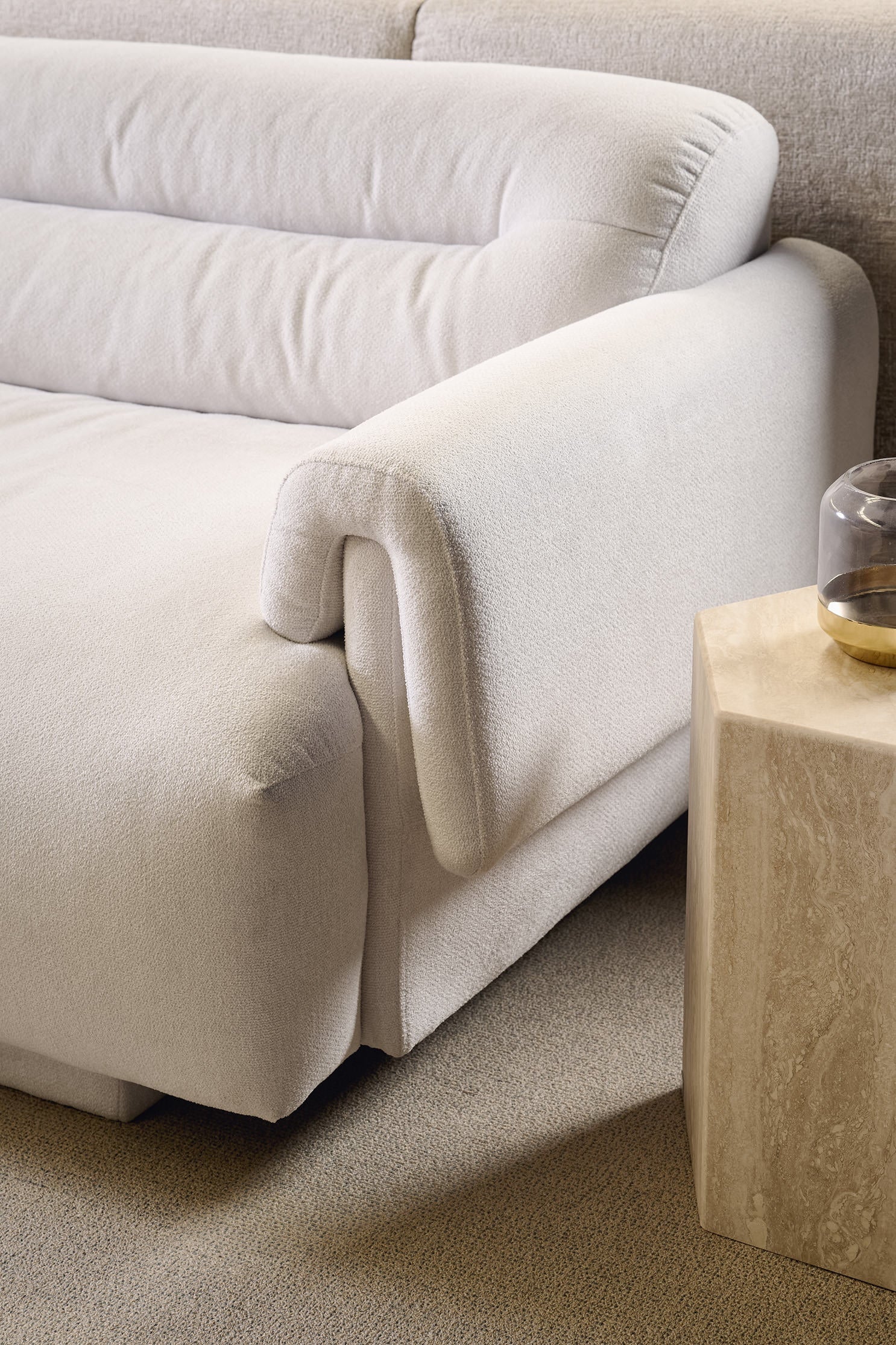 Image of Frankie 3-Seater Sofa - Chex Polar Bouclé