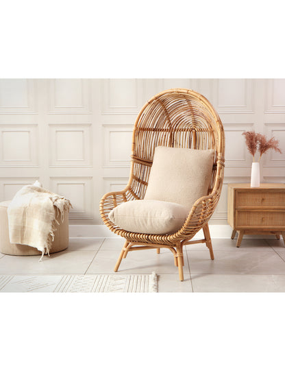 Palermo Natural Rattan Chair in Jasper Beige/Cream Fabric